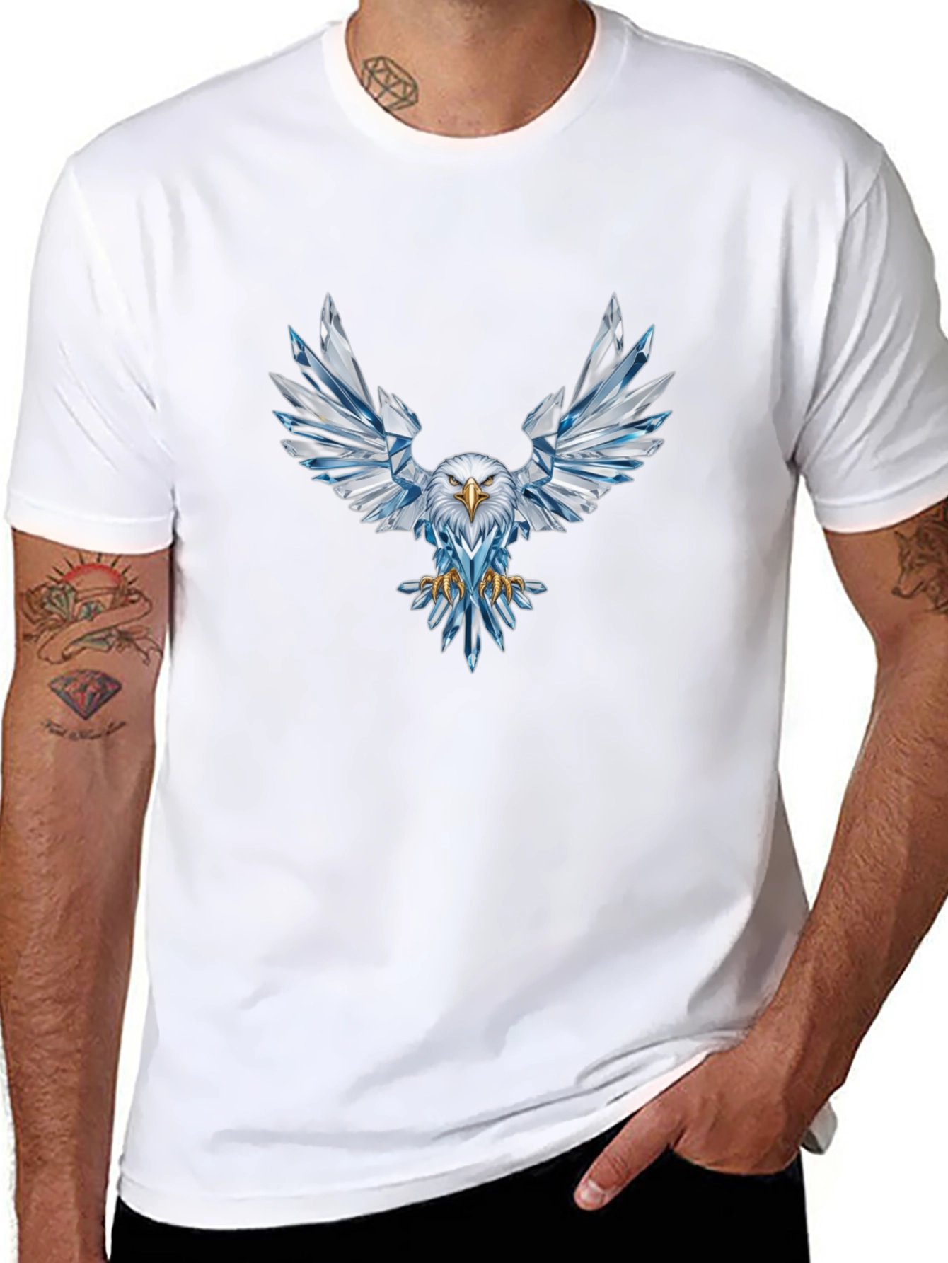 Crystal Eagle Graphic Tee - Mens Black T-Shirt