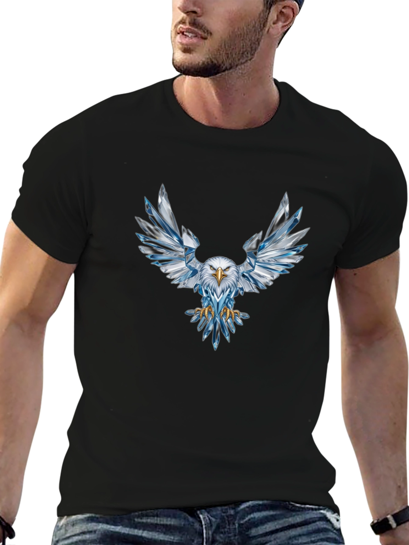 Crystal Eagle Graphic Tee - Mens Black T-Shirt