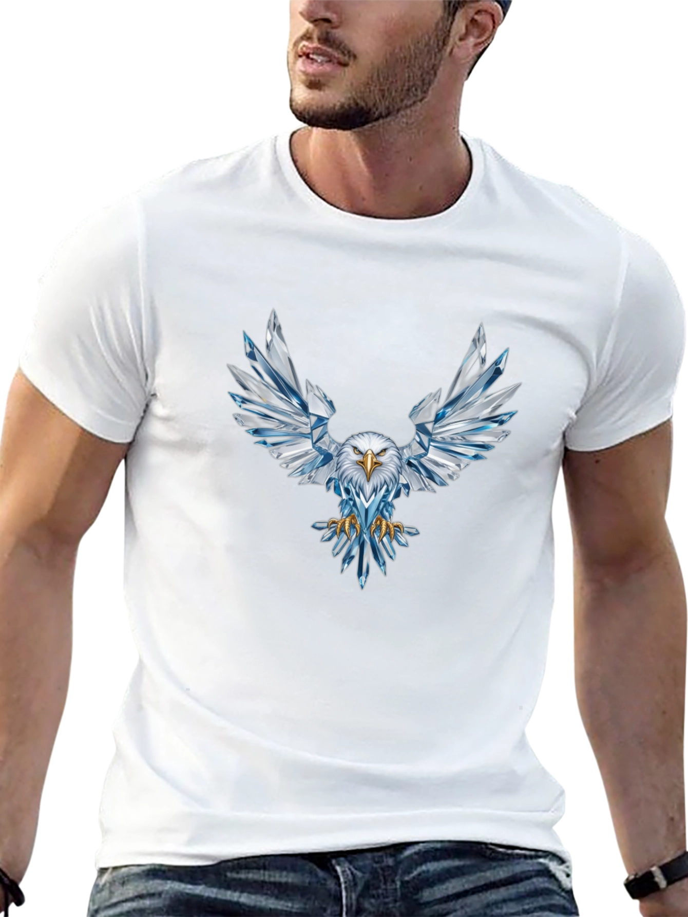 Crystal Eagle Graphic Tee - Mens Black T-Shirt