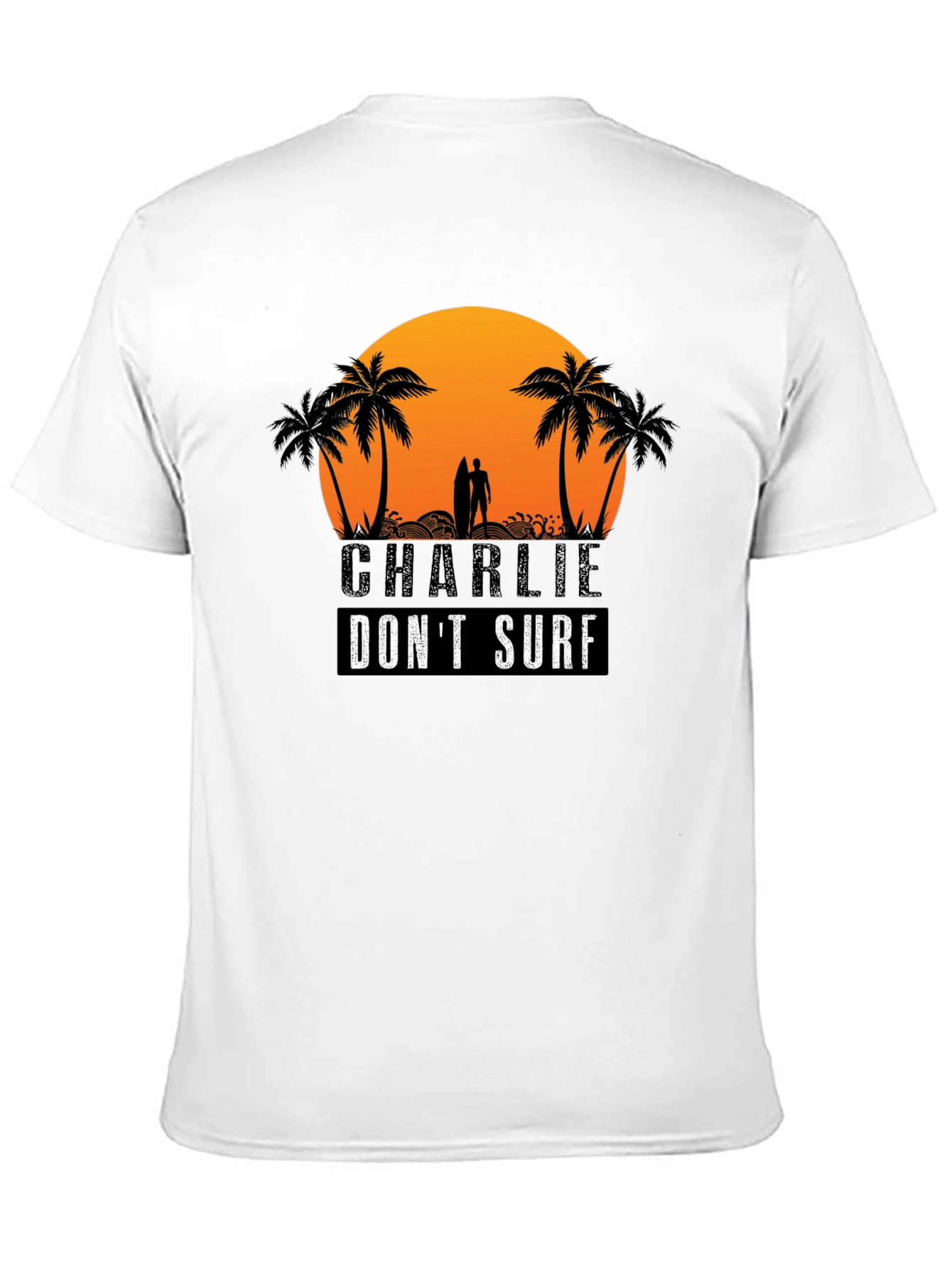 Charlie Dont Surf Graphic Tee - Black Cotton T-Shirt