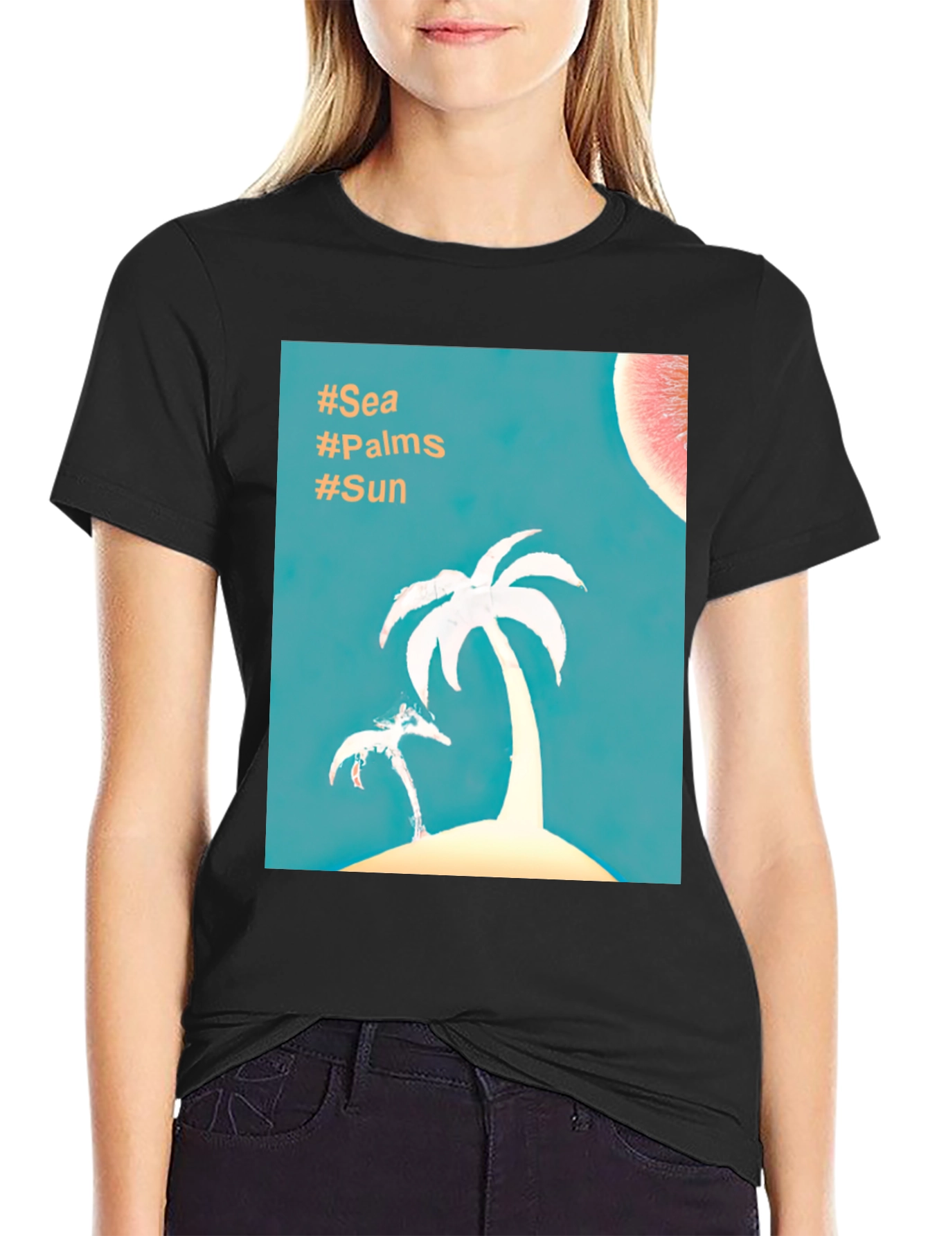 Tropical Palm Tree T-Shirt - Sea Palms Sun Design