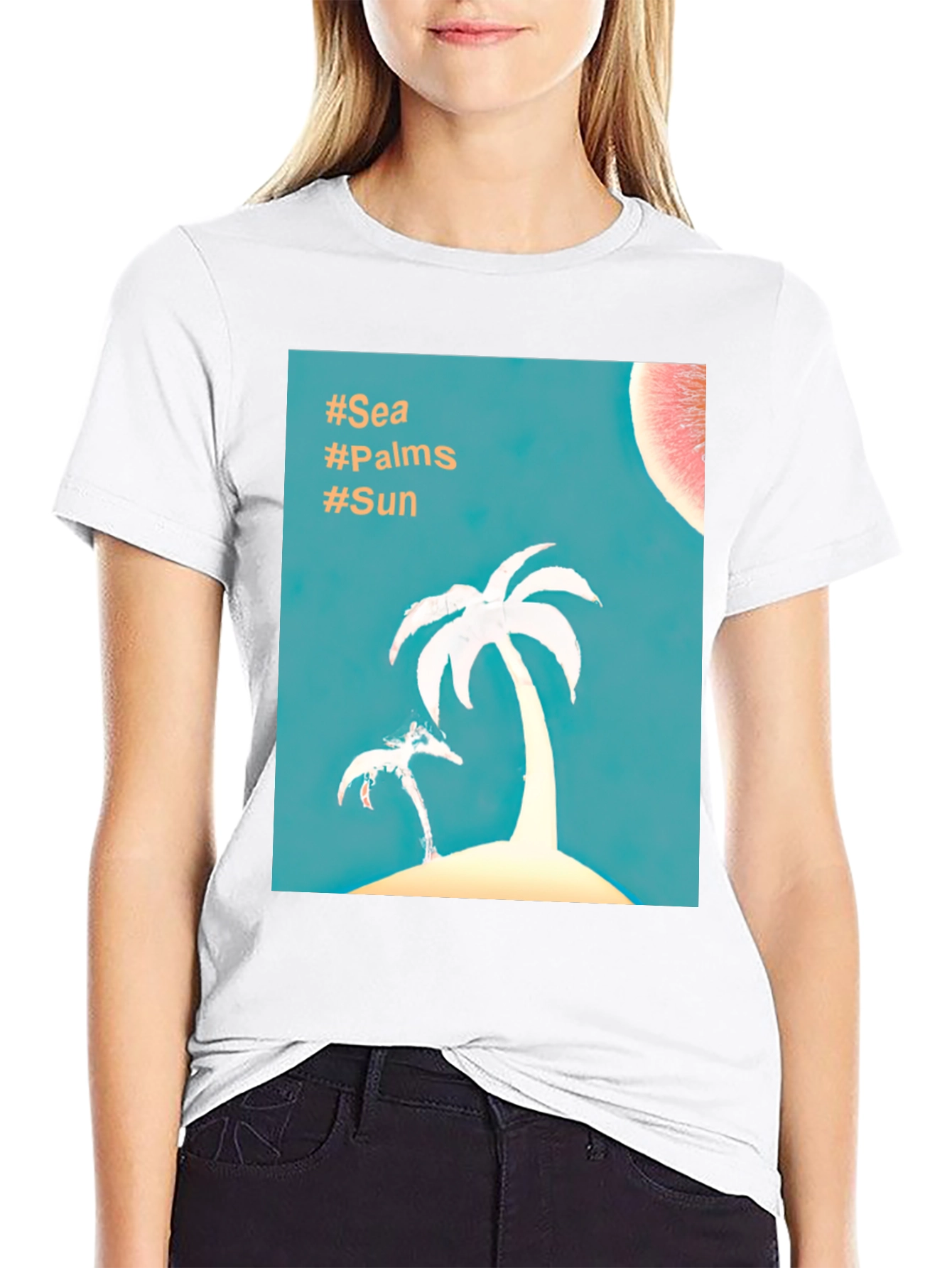 Tropical Palm Tree T-Shirt - Sea Palms Sun Design