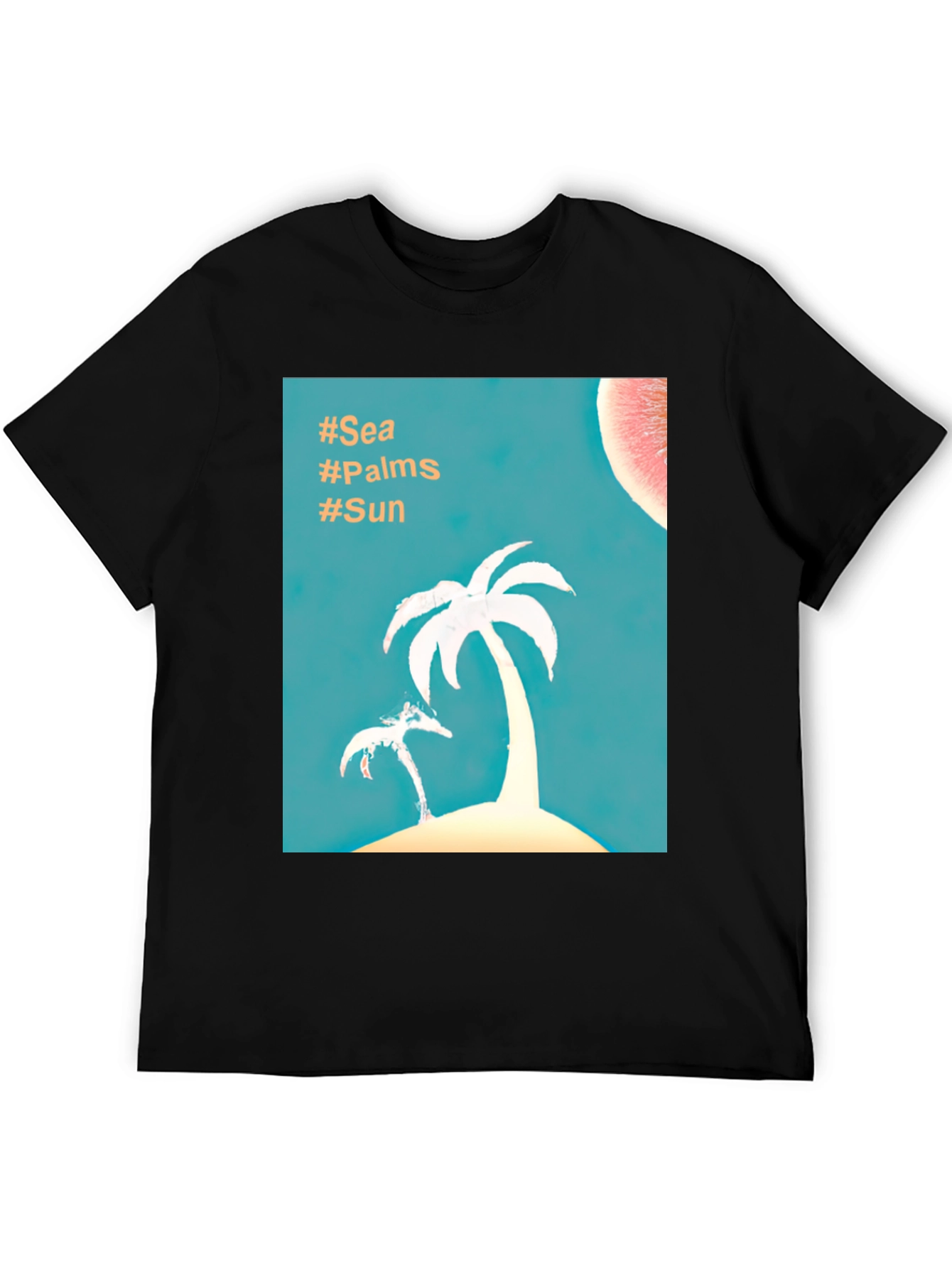 Tropical Palm Tree T-Shirt - Sea Palms Sun Design