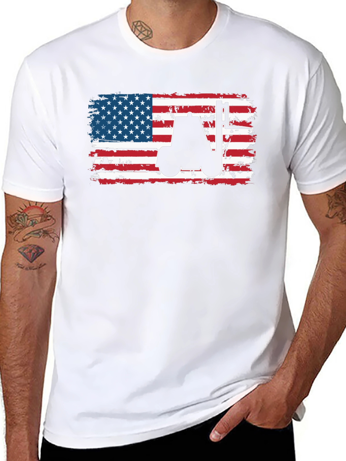 American Flag Forklift T-Shirt