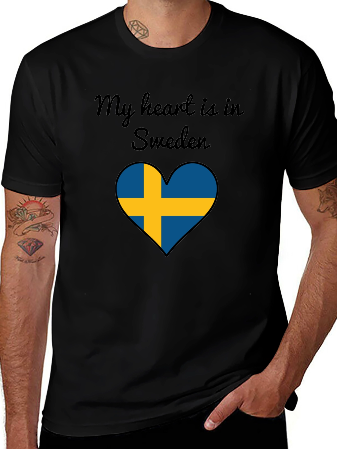 Sweden Heart Flag T-Shirt