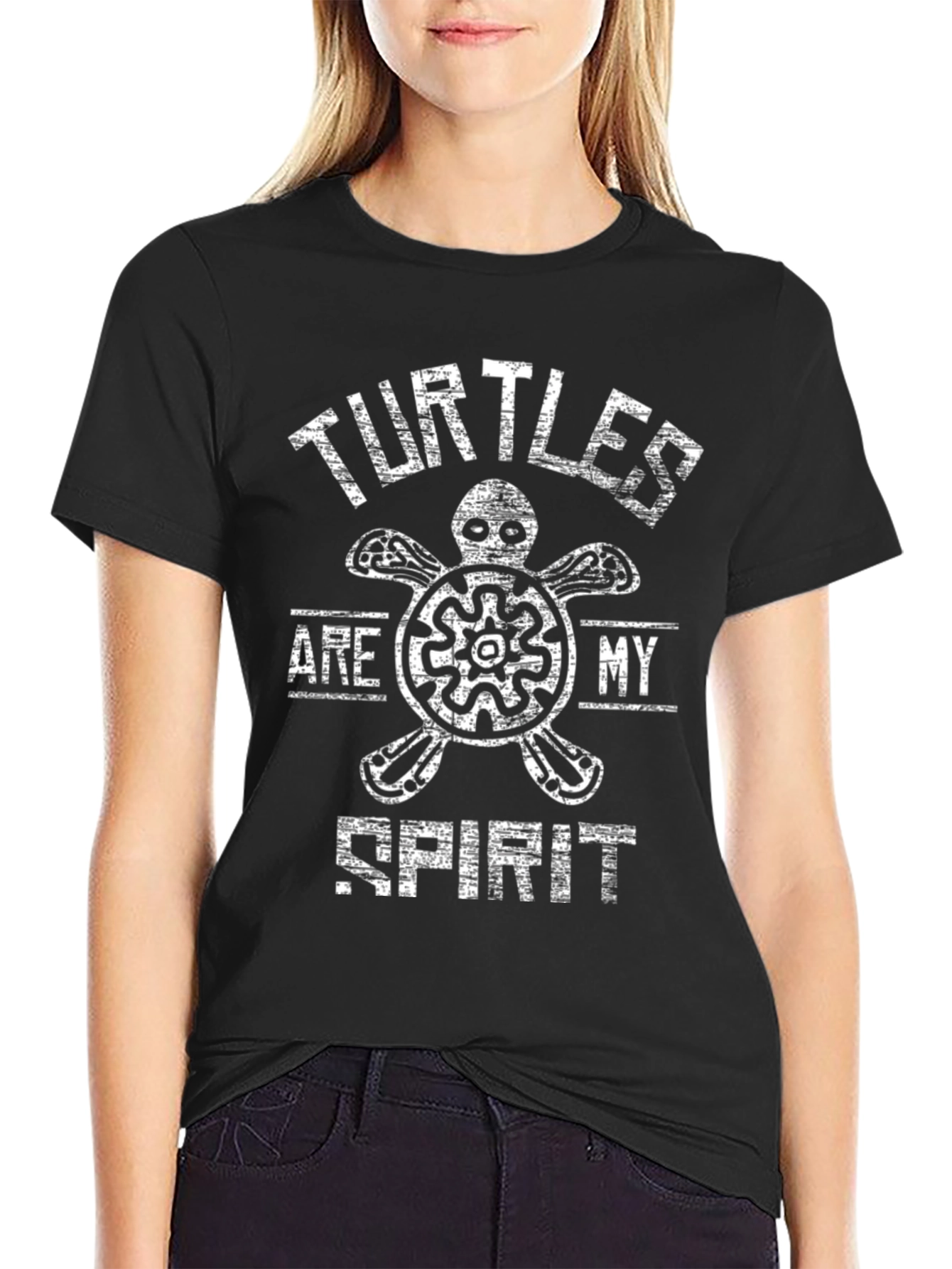Turtles Are My Spirit Black Graphic Tee