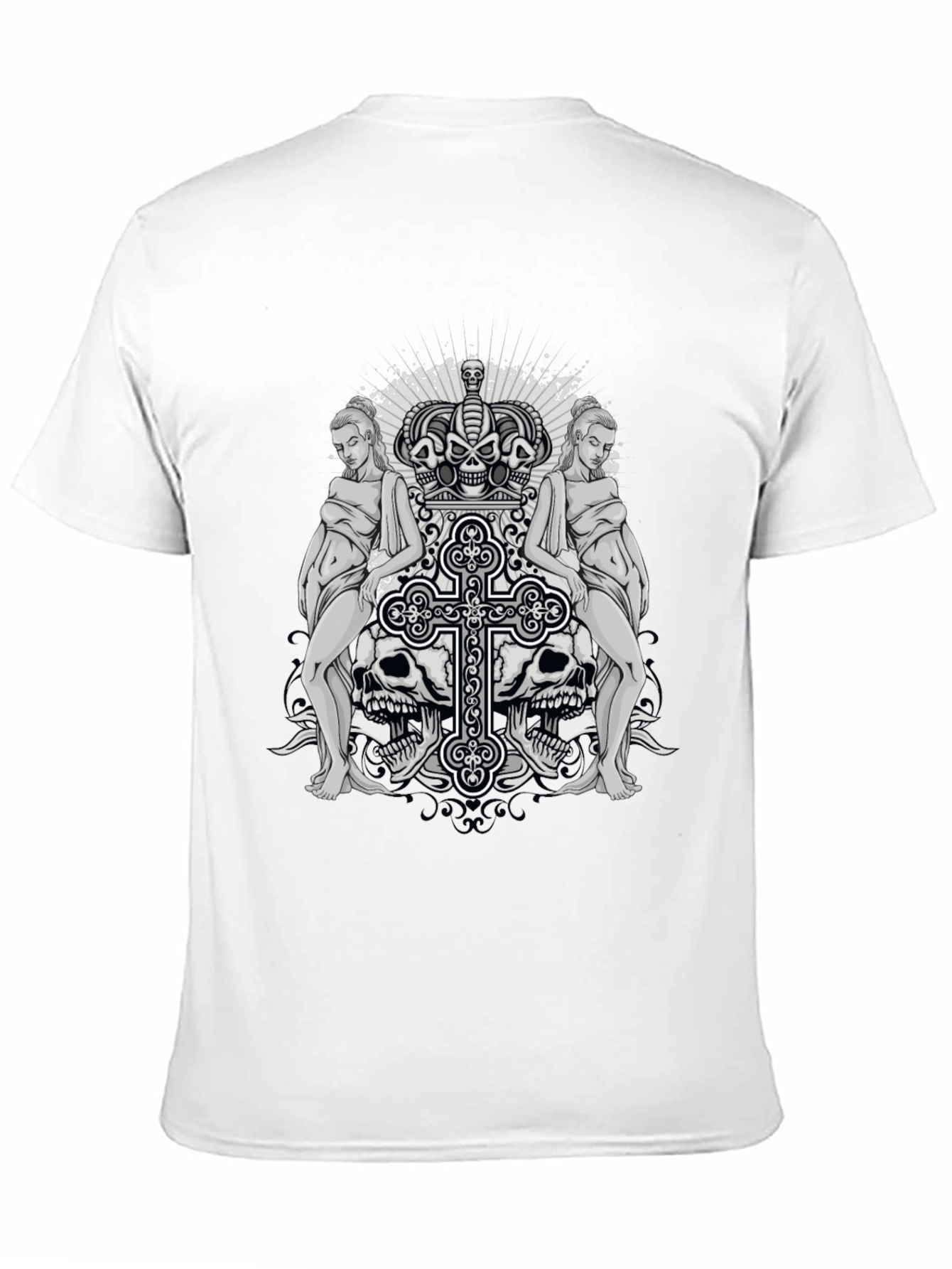Skull & Cross Graphic Tee - Gothic Style