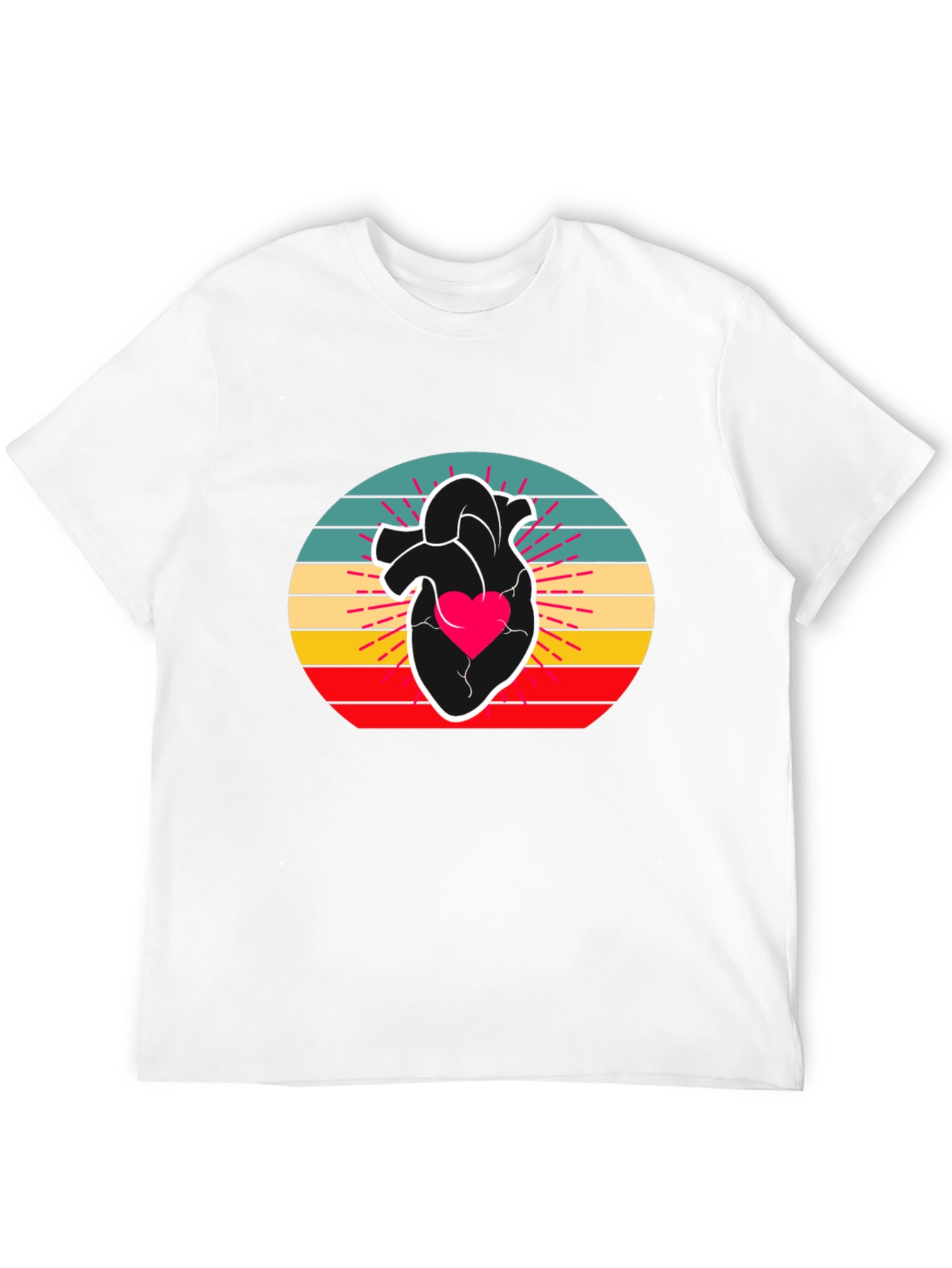 Retro Heart Graphic Tee - Stylish Comfort