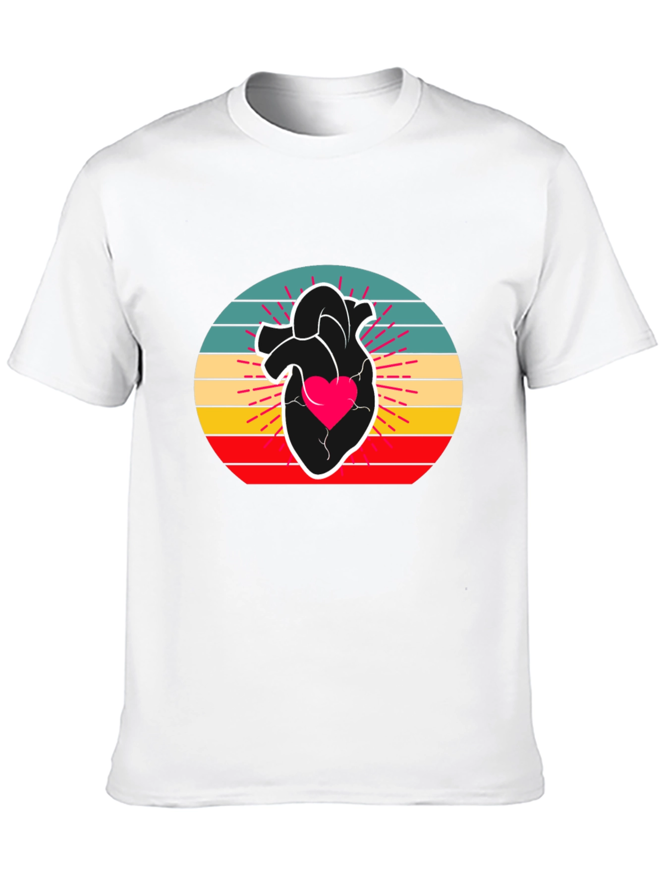 Retro Heart Graphic Tee - Stylish Comfort
