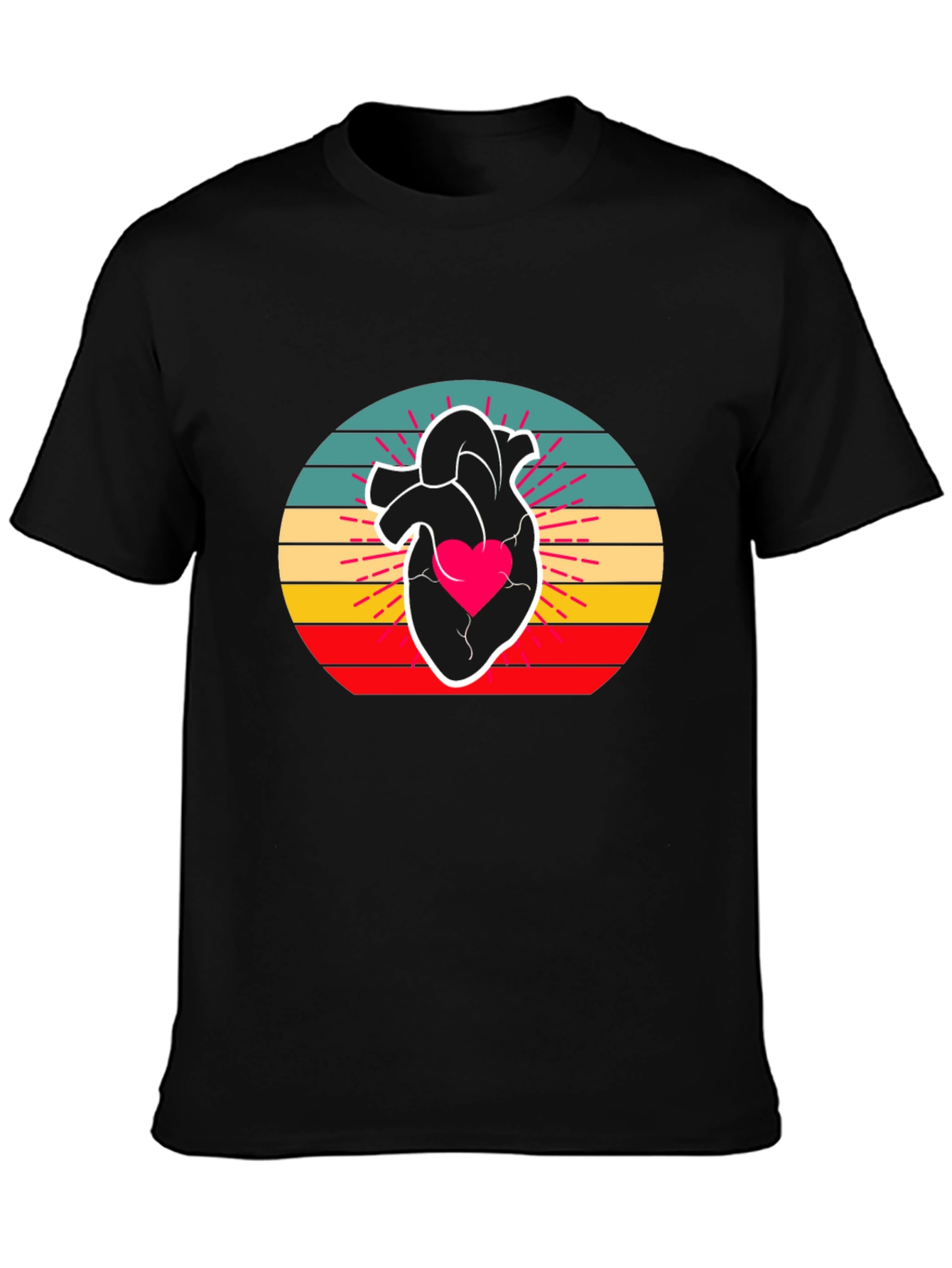 Retro Heart Graphic Tee - Stylish Comfort