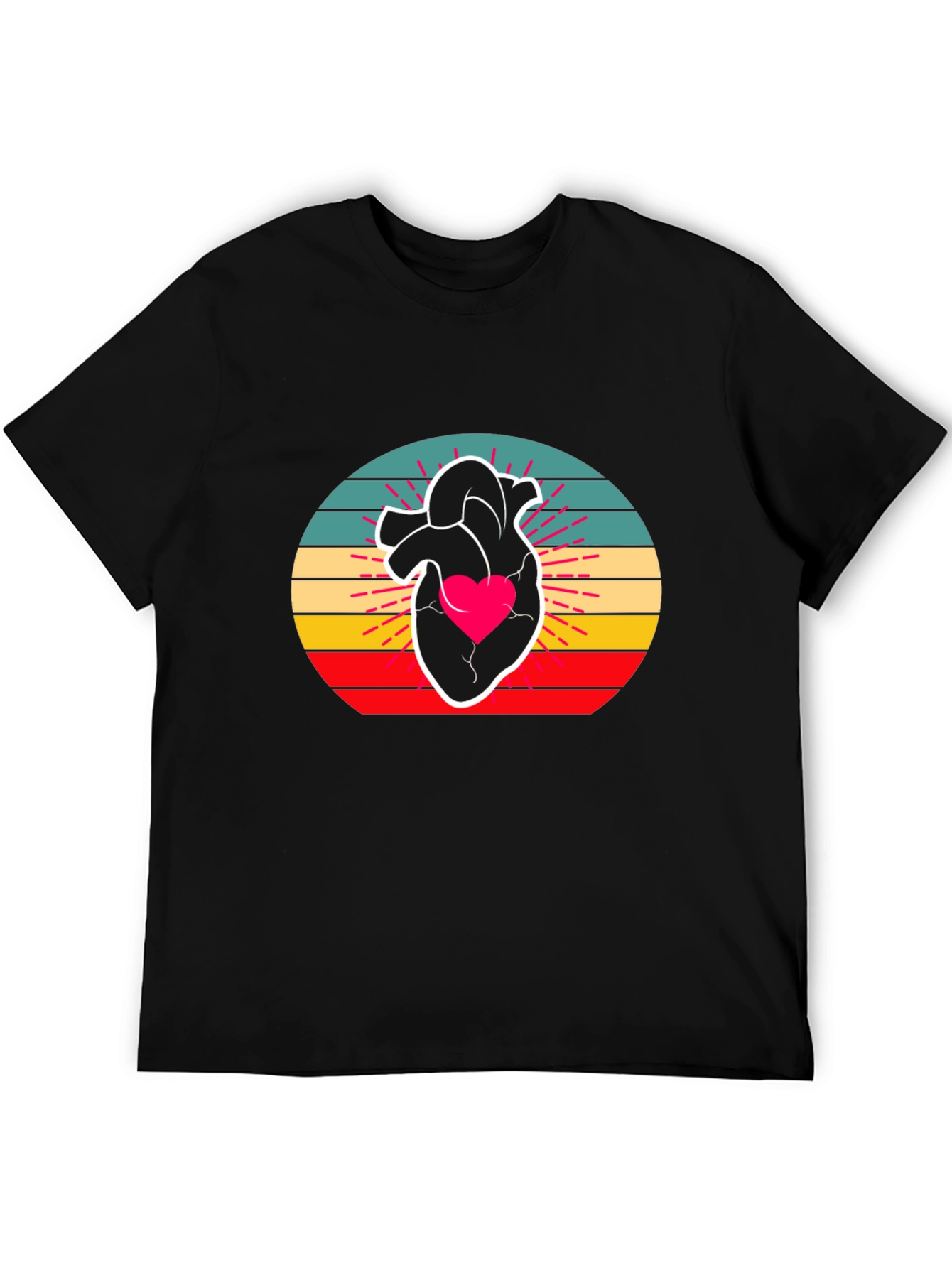 Retro Heart Graphic Tee - Stylish Comfort