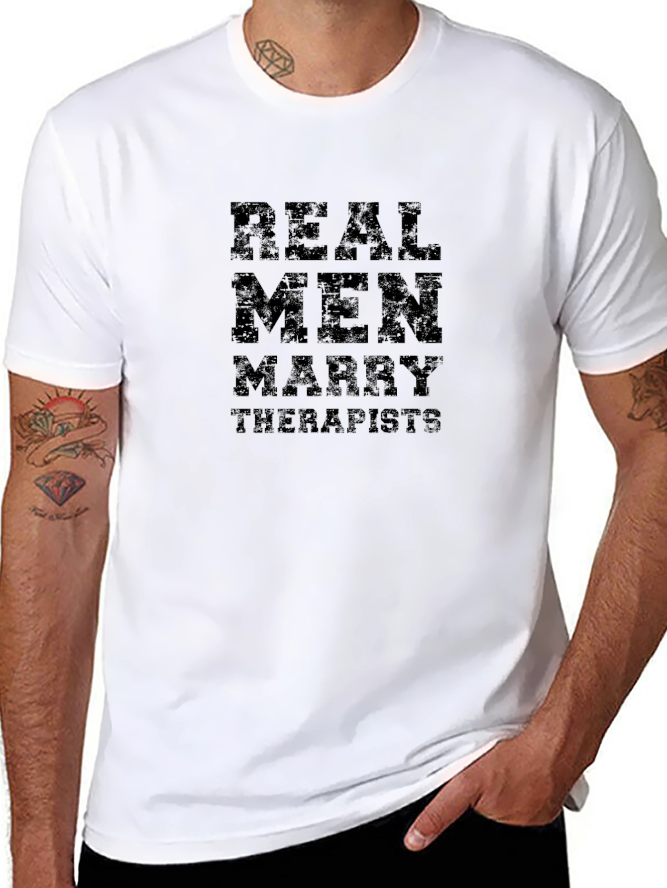 Real Men Marry Therapists T-Shirt - Funny Graphic Tee
