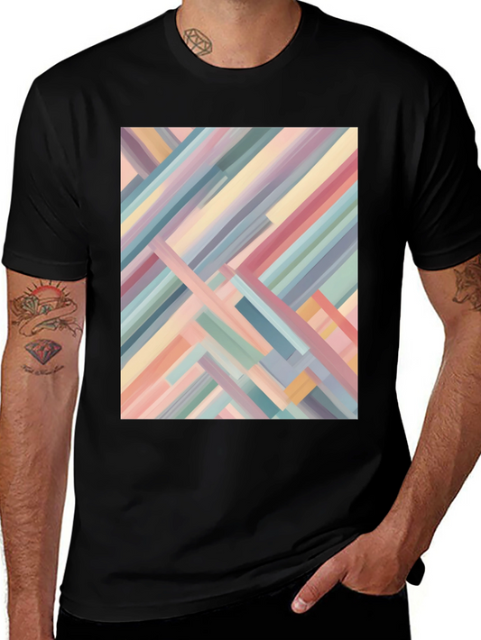 Abstract Geometric Stripes Tee
