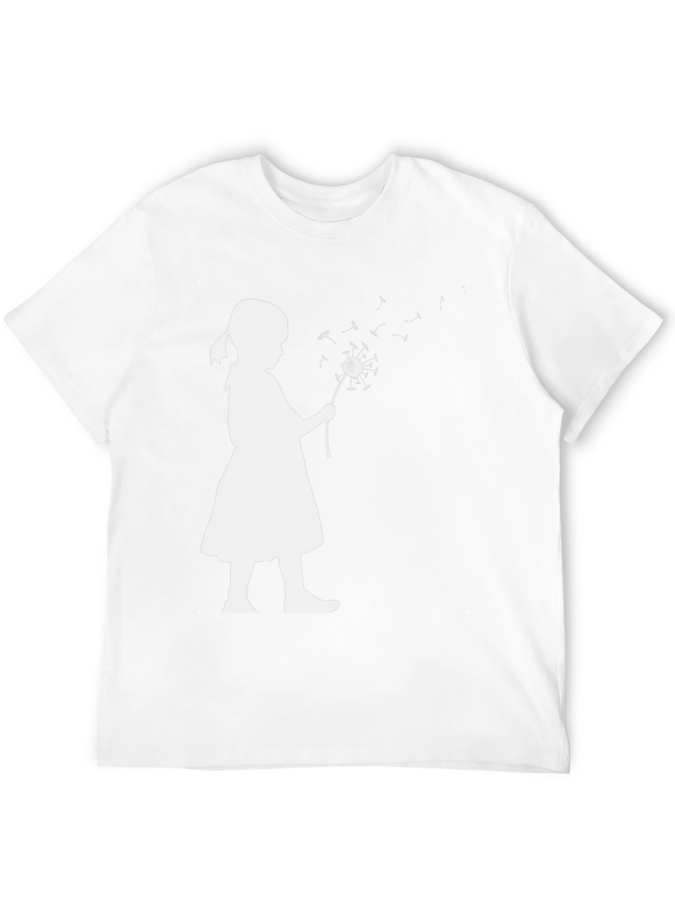 Silhouette Girl Dandelion Black T-Shirt