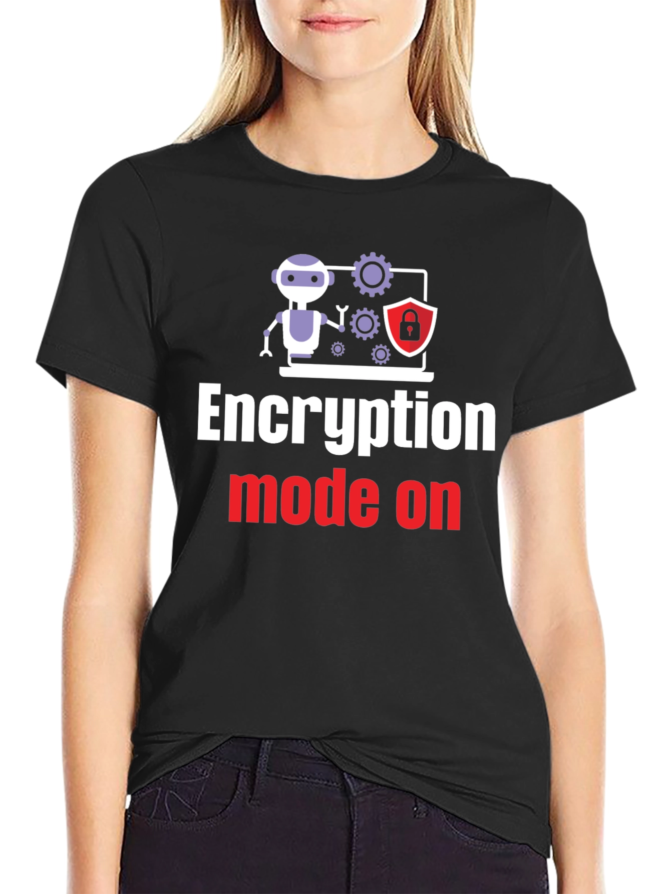Encryption Mode On T-Shirt - Tech Humor Tee