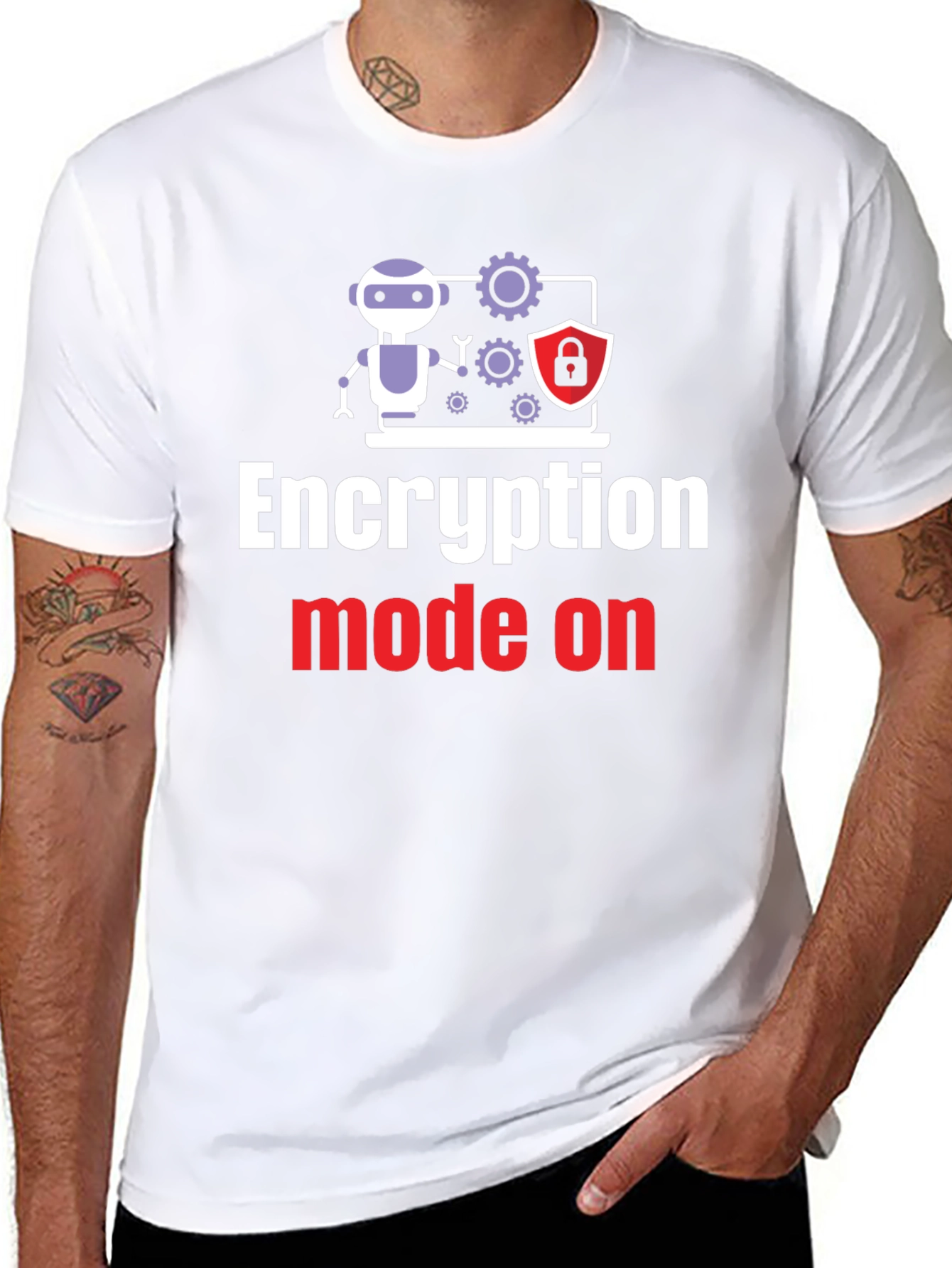 Encryption Mode On T-Shirt - Tech Humor Tee