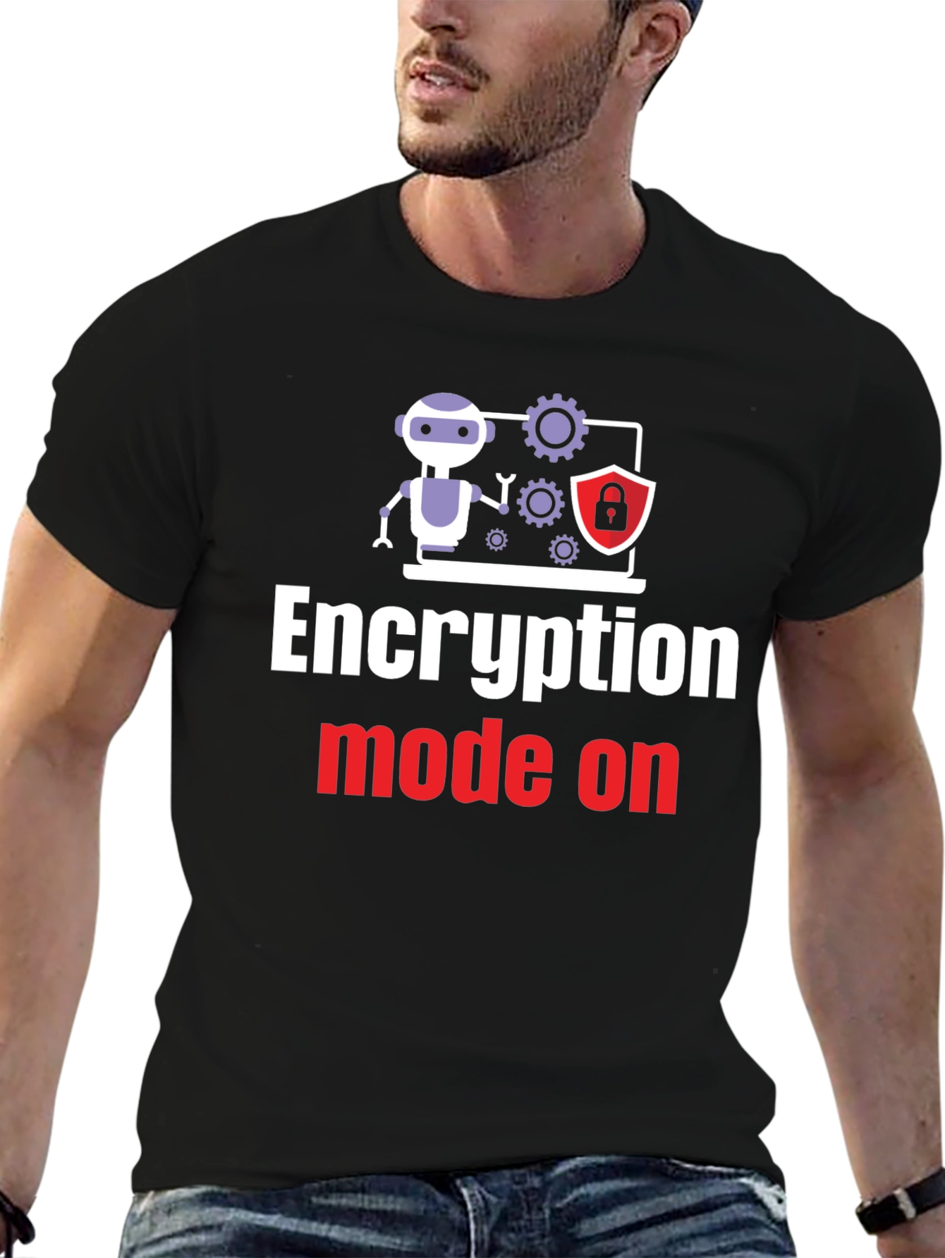 Encryption Mode On T-Shirt - Tech Humor Tee