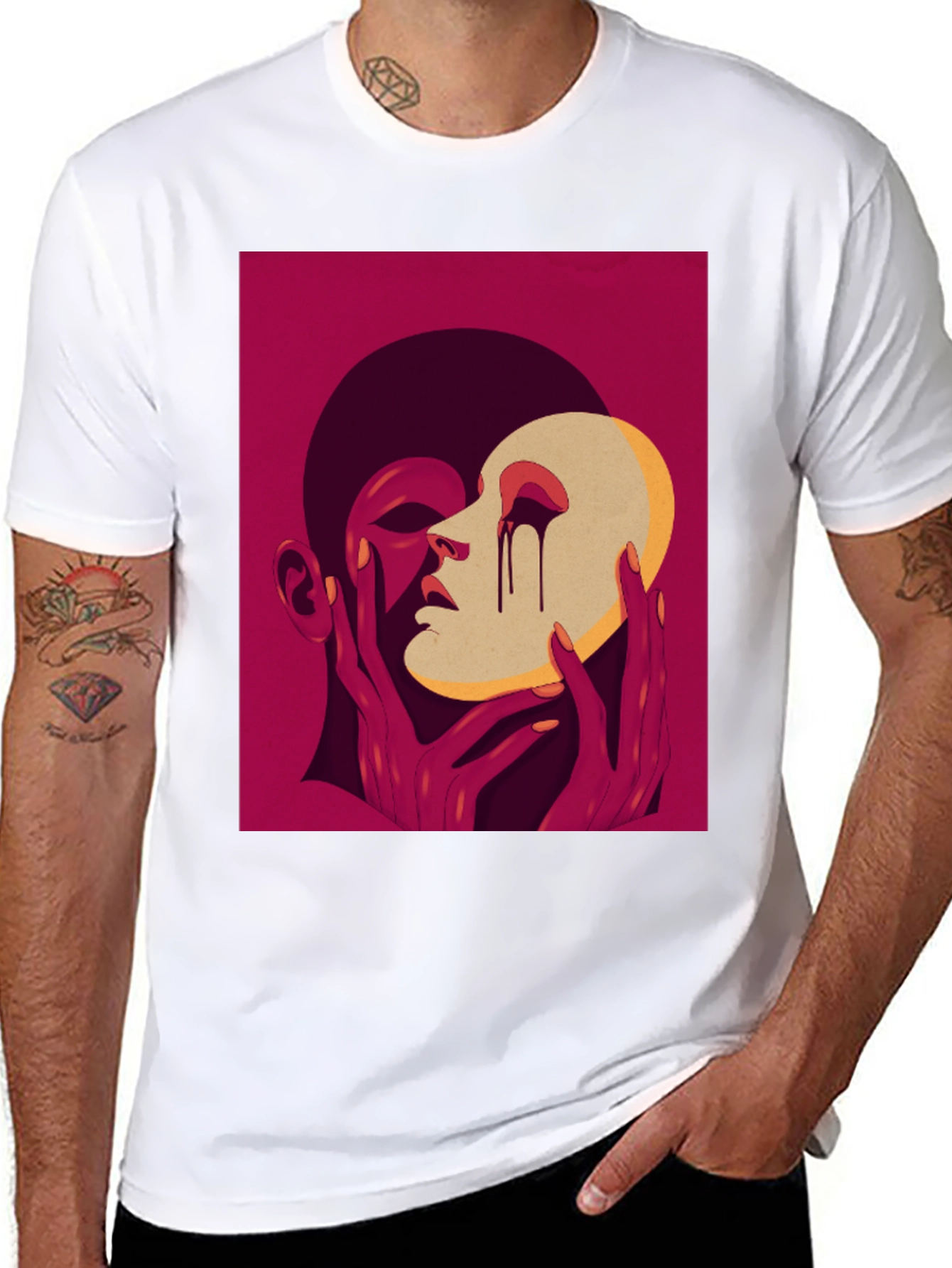 Artistic Graphic Tee - Masked Identity