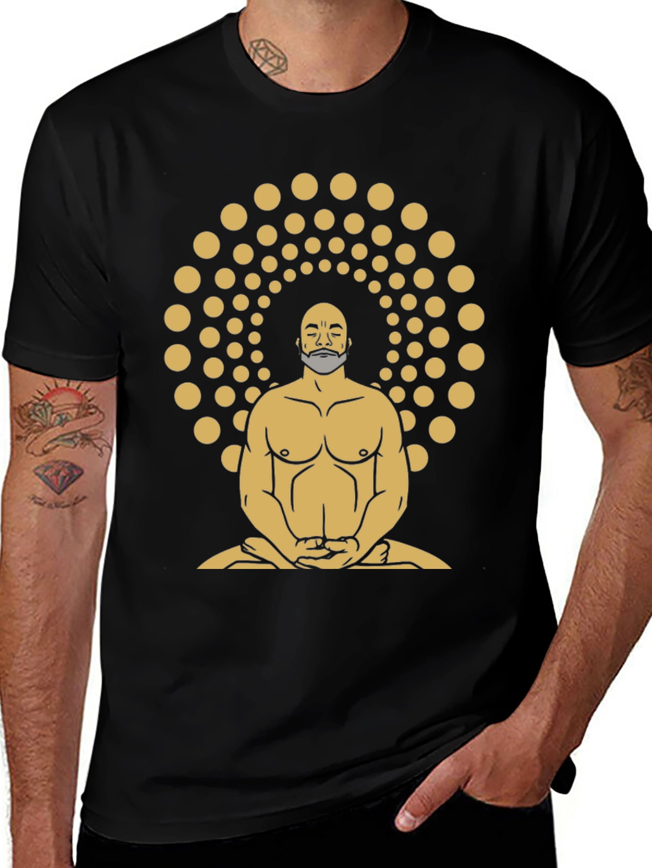 Enlightened Meditator Graphic Tee - Black