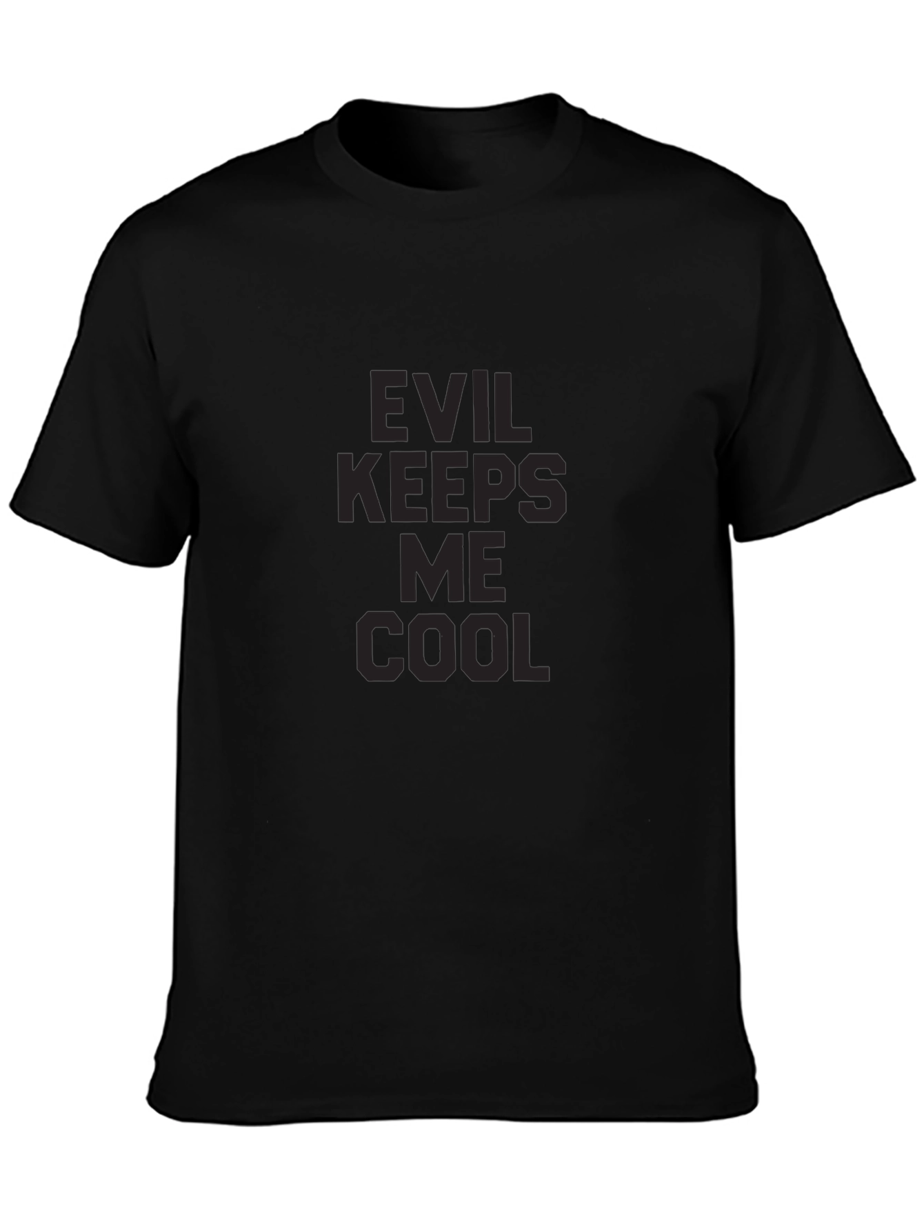 Evil Keeps Me Cool Graphic Tee - Black