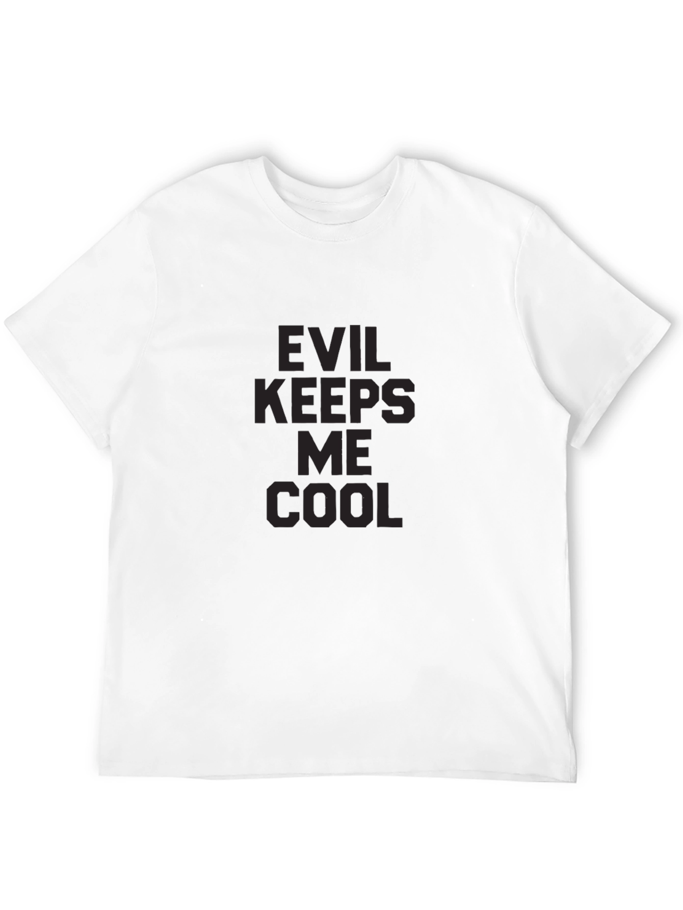 Evil Keeps Me Cool Graphic Tee - Black