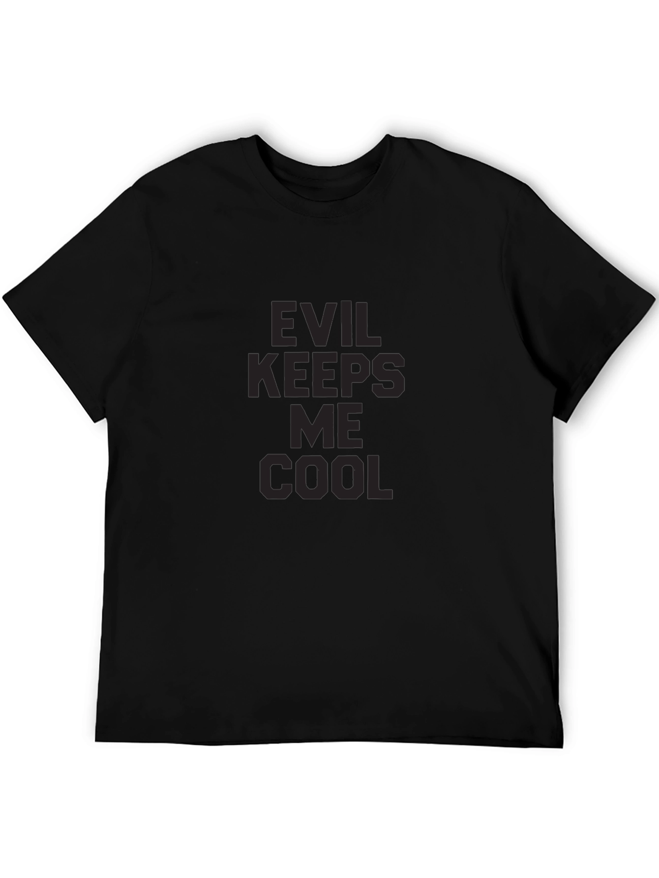 Evil Keeps Me Cool Graphic Tee - Black