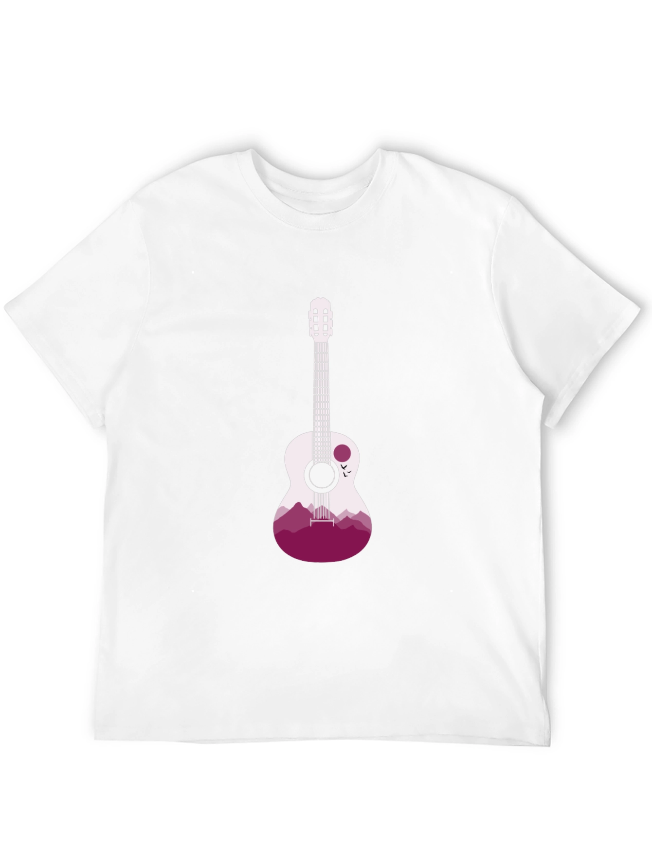 Guitar Mountain Graphic Tee - Stylish Black T-Shirt