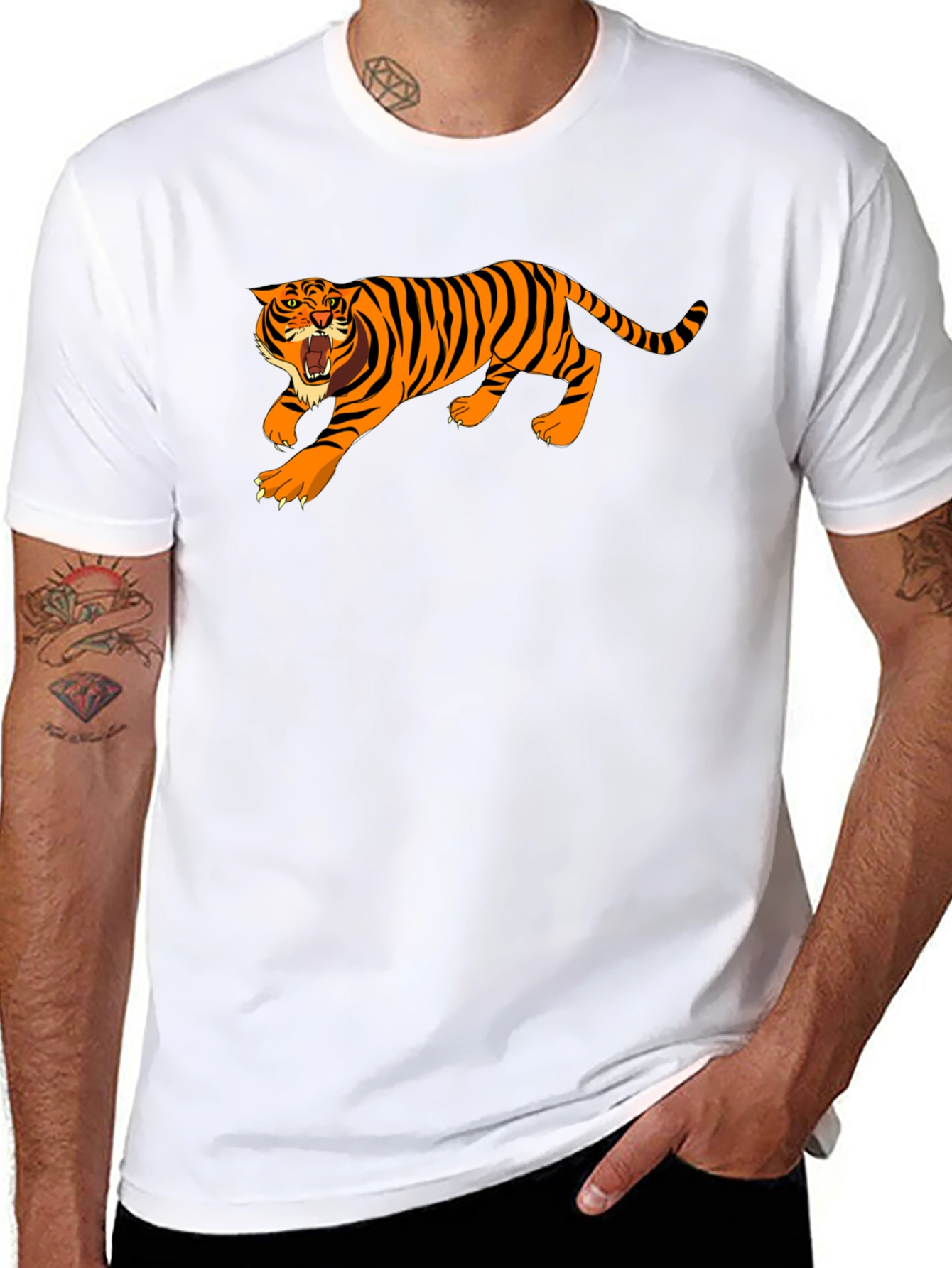 Black Tiger Graphic Tee - Bold Style