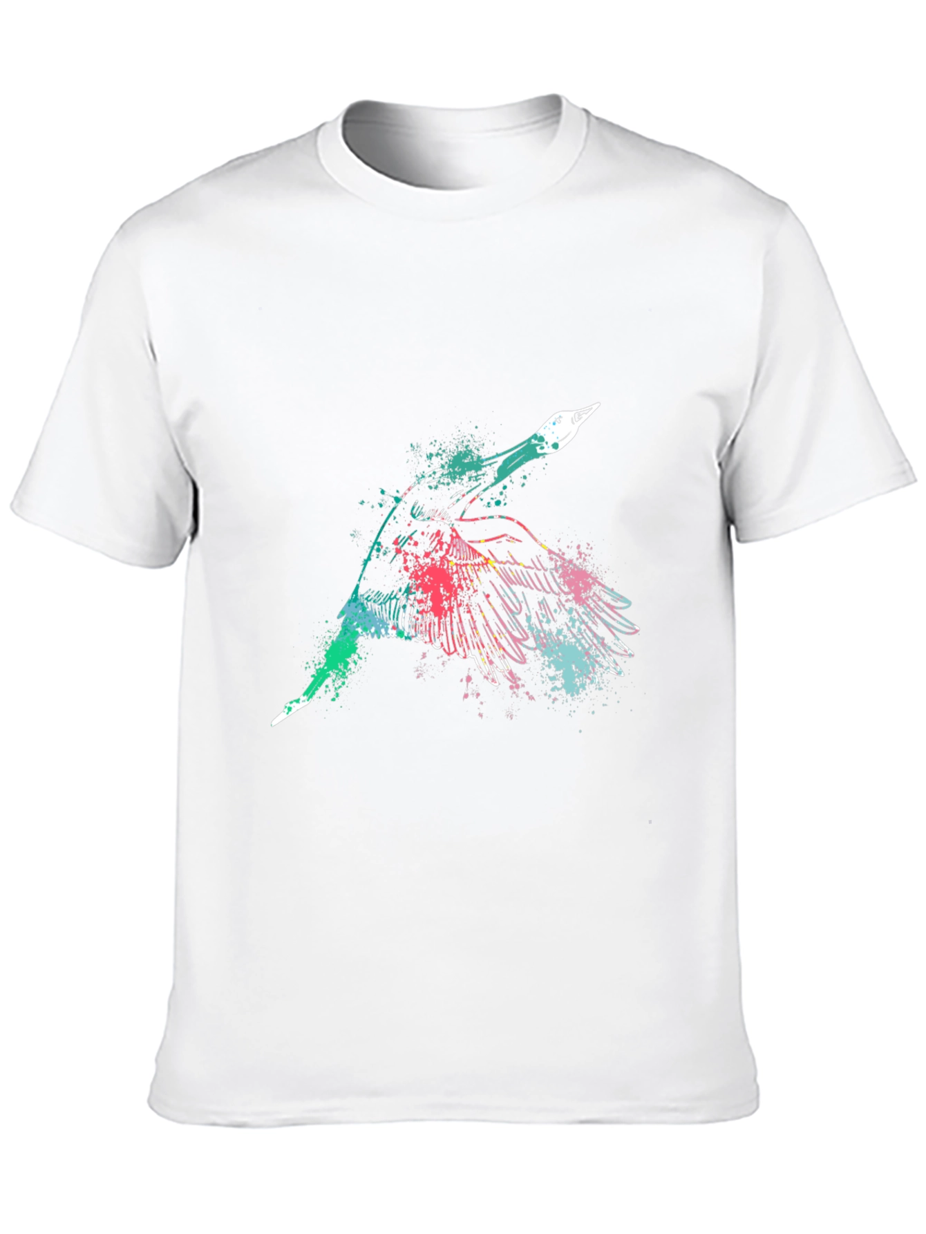 Mens Black Graphic Tee - Flying Bird Design