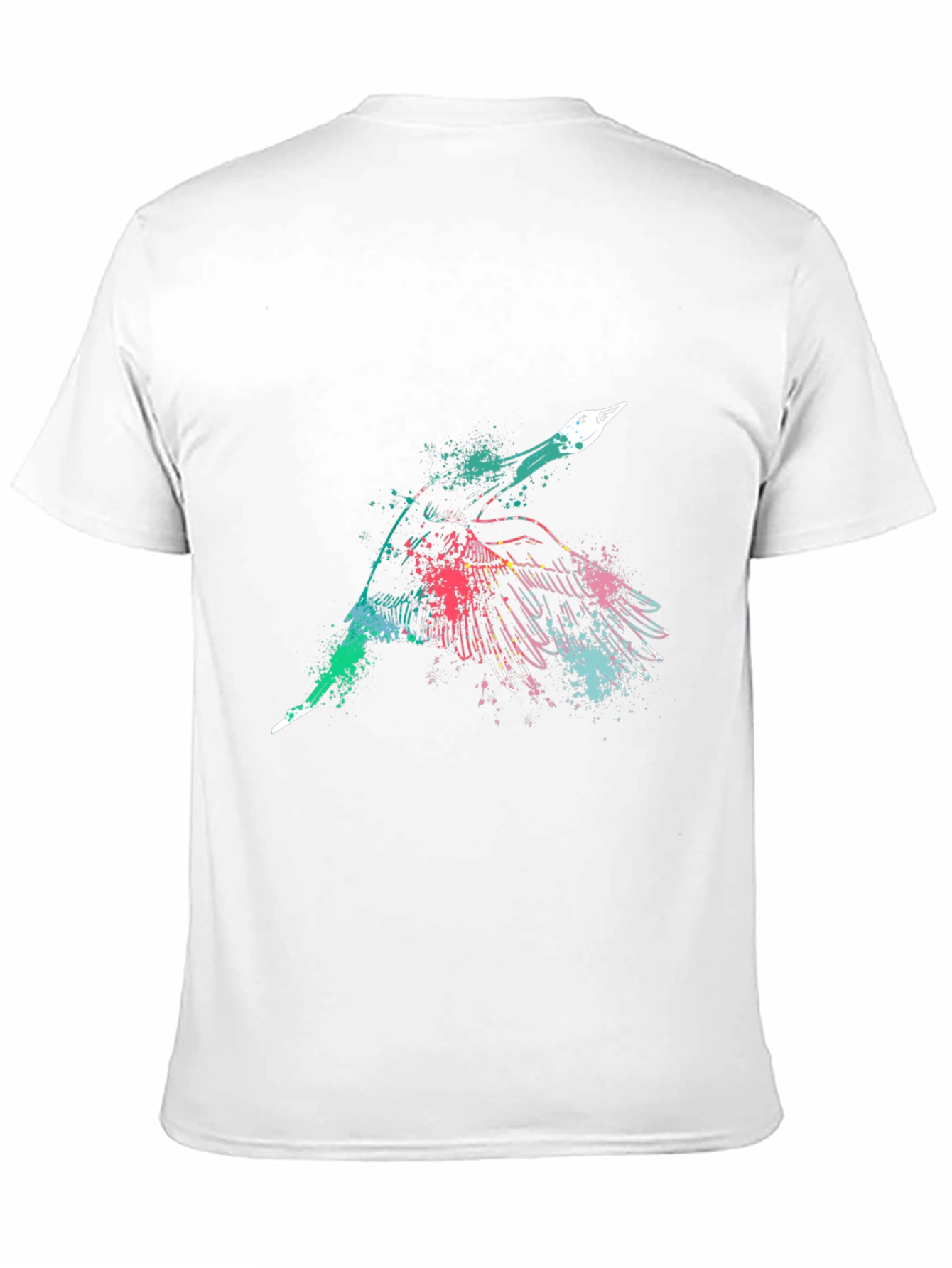 Mens Black Graphic Tee - Flying Bird Design