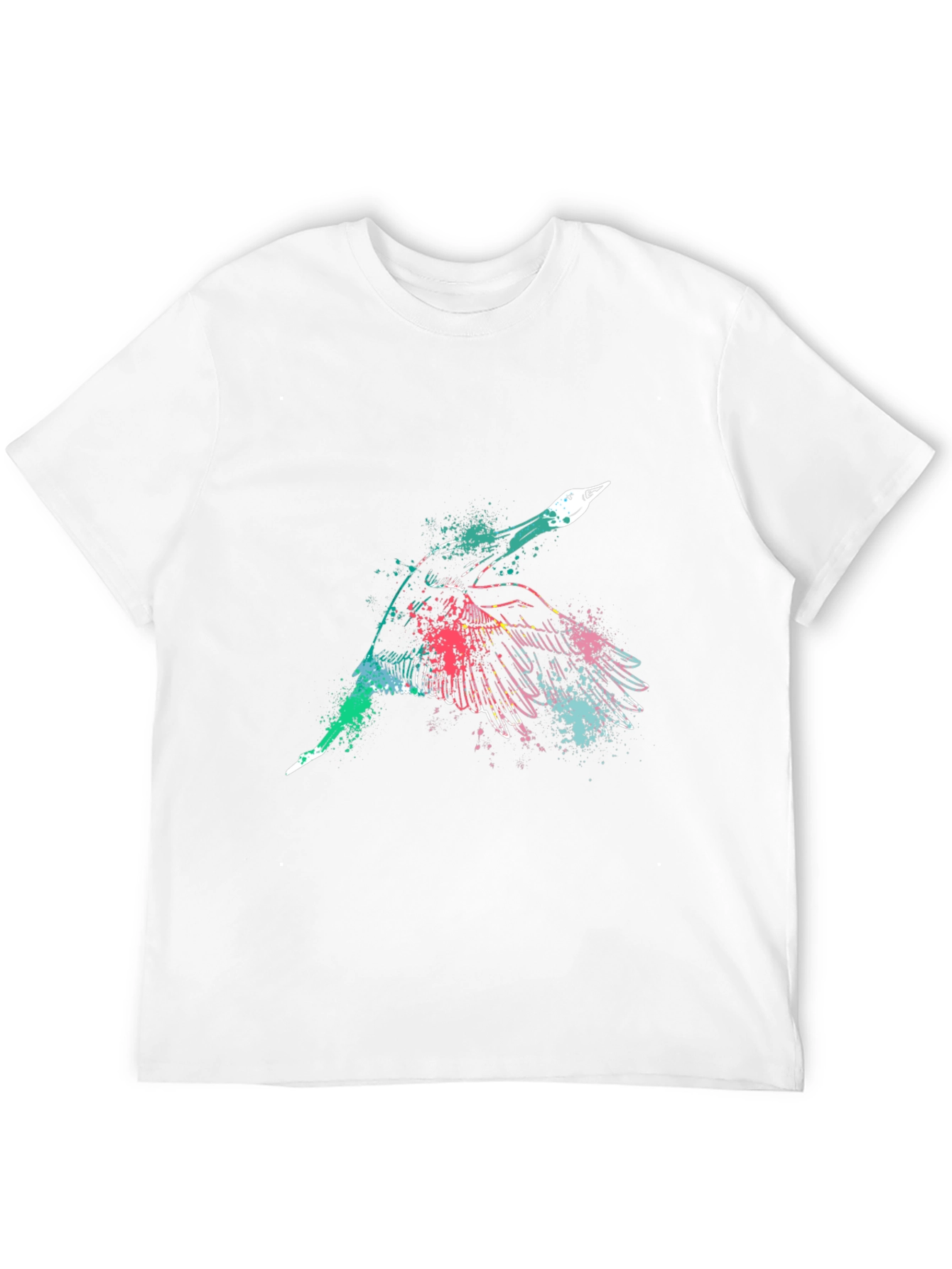 Mens Black Graphic Tee - Flying Bird Design