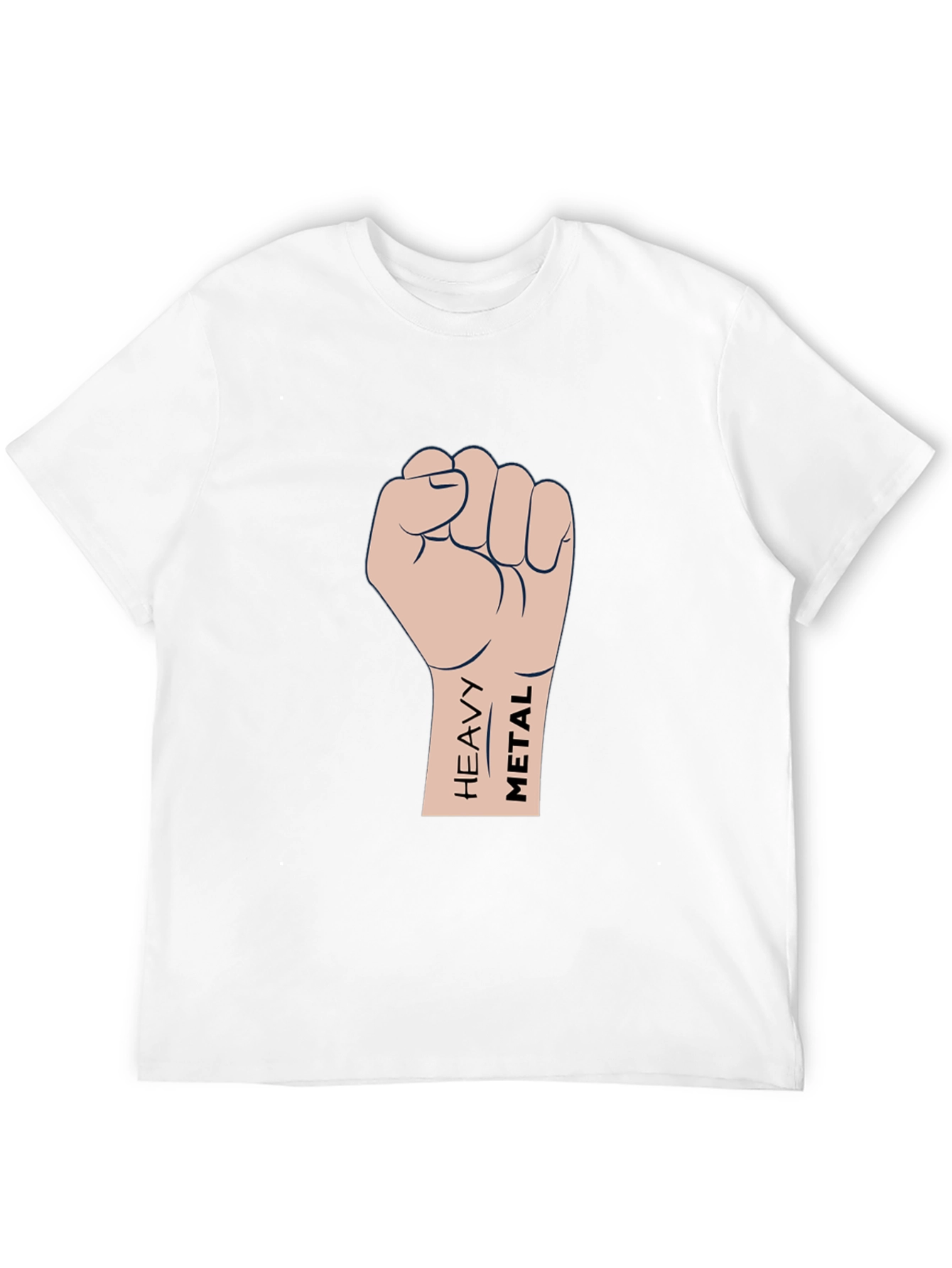 Heavy Metal Fist Graphic T-Shirt - Black Cotton Tee