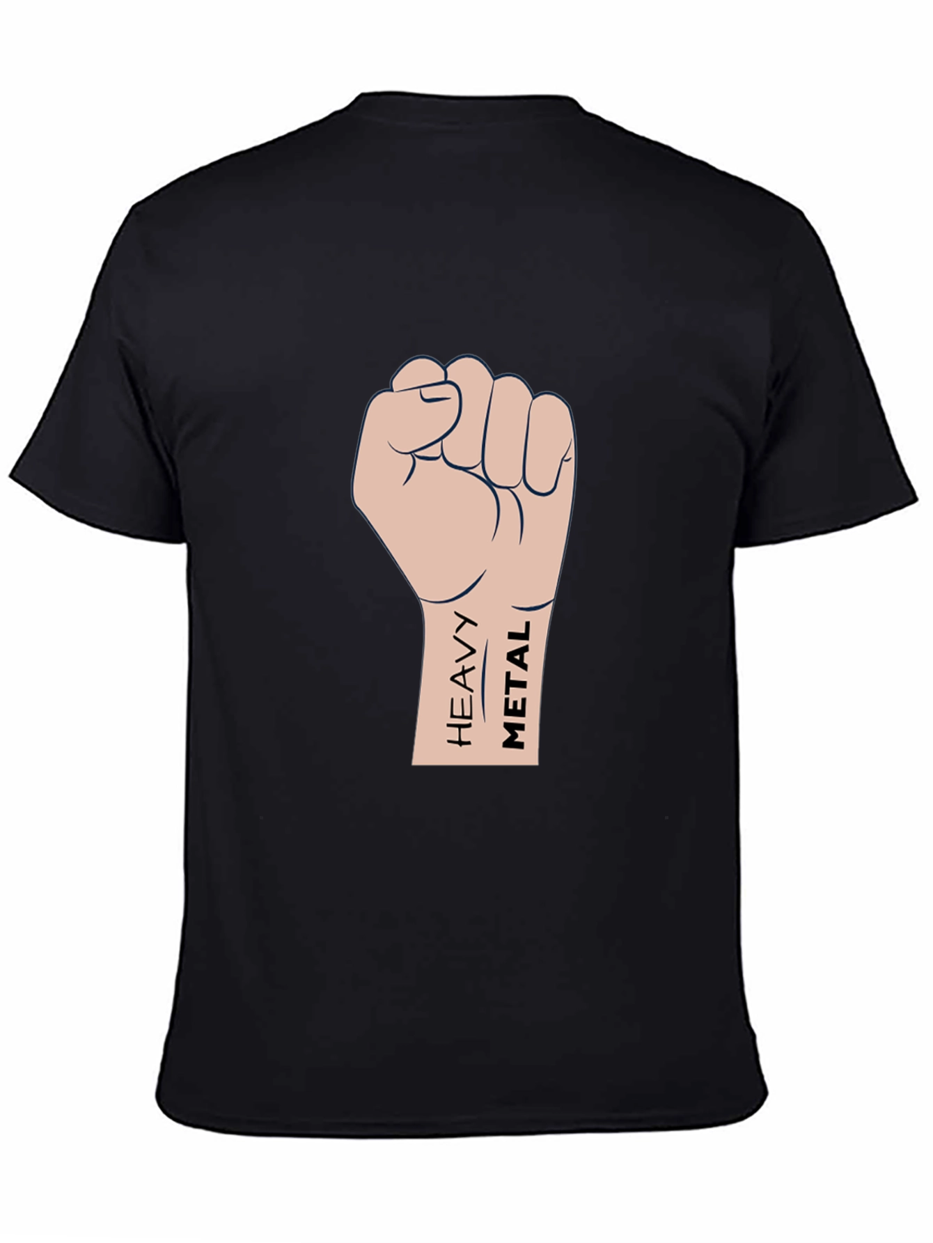 Heavy Metal Fist Graphic T-Shirt - Black Cotton Tee