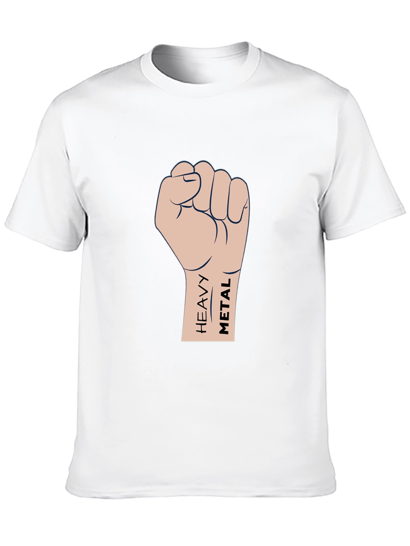Heavy Metal Fist Graphic T-Shirt - Black Cotton Tee