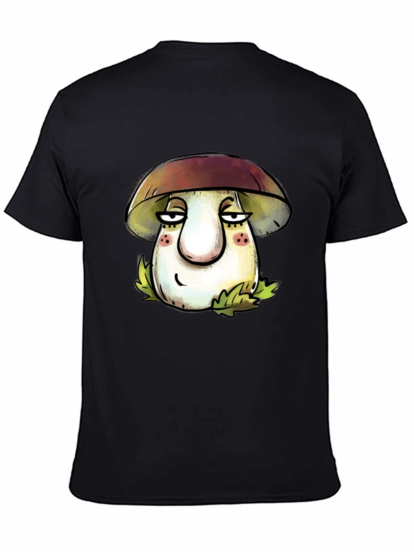 Mushroom Cartoon T-Shirt - Unisex Black Tee