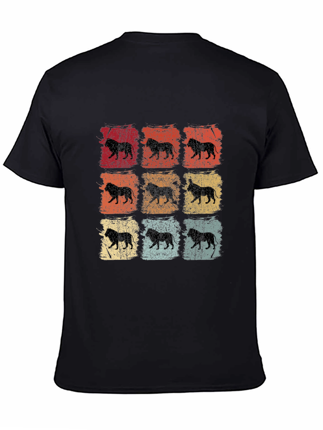 Retro Lion Print Mens T-Shirt