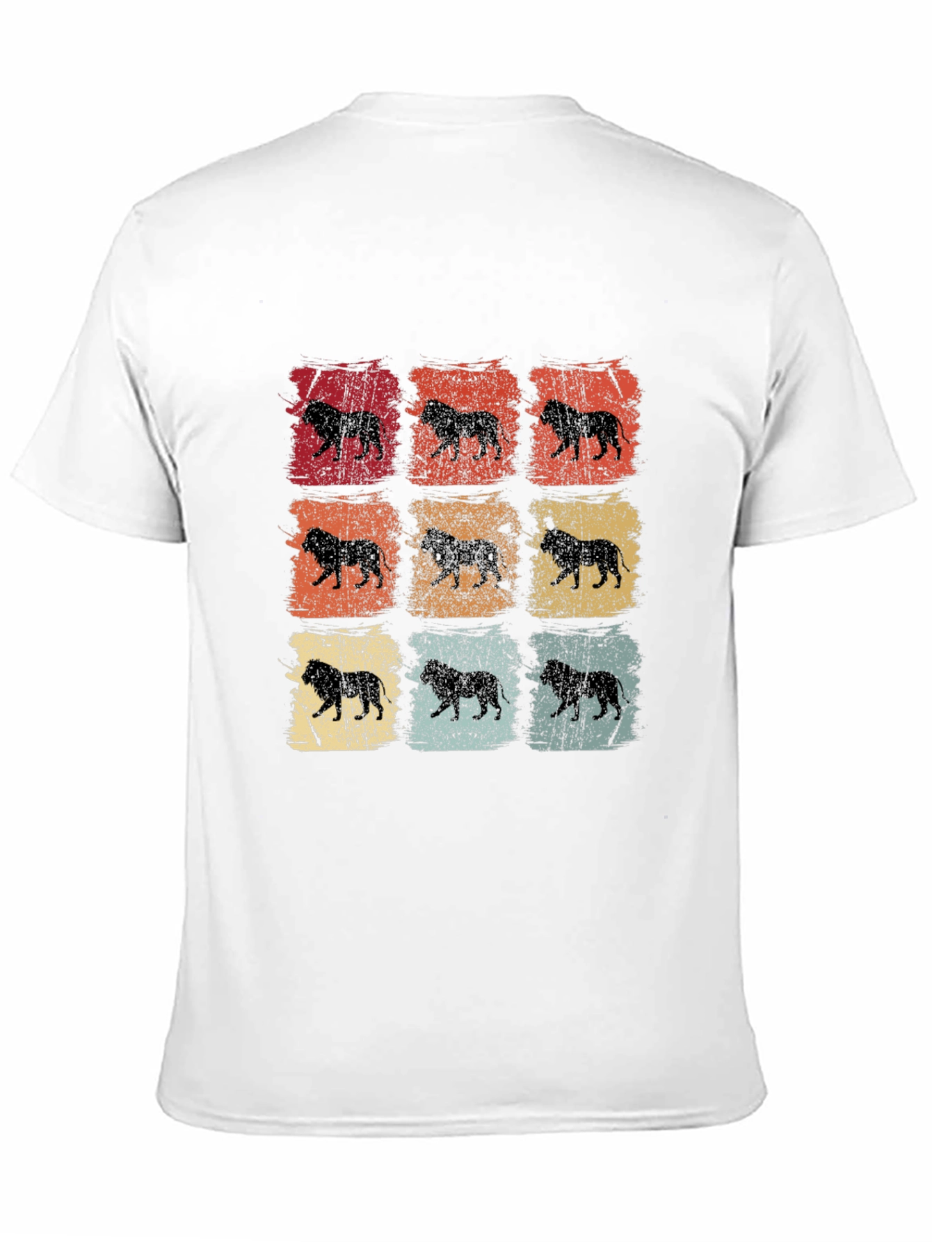 Retro Lion Print Mens T-Shirt