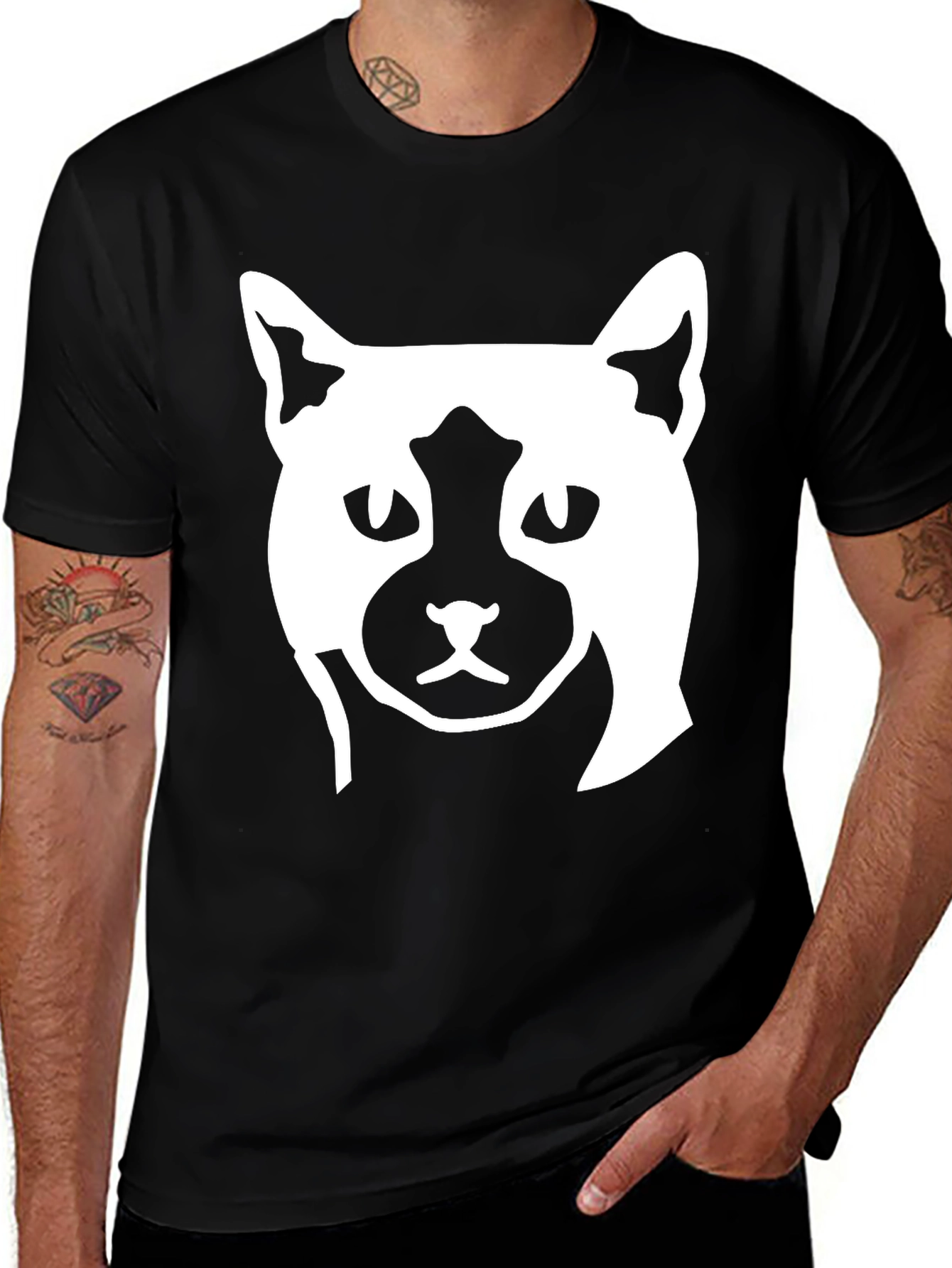 Cat Graphic Print T-Shirt