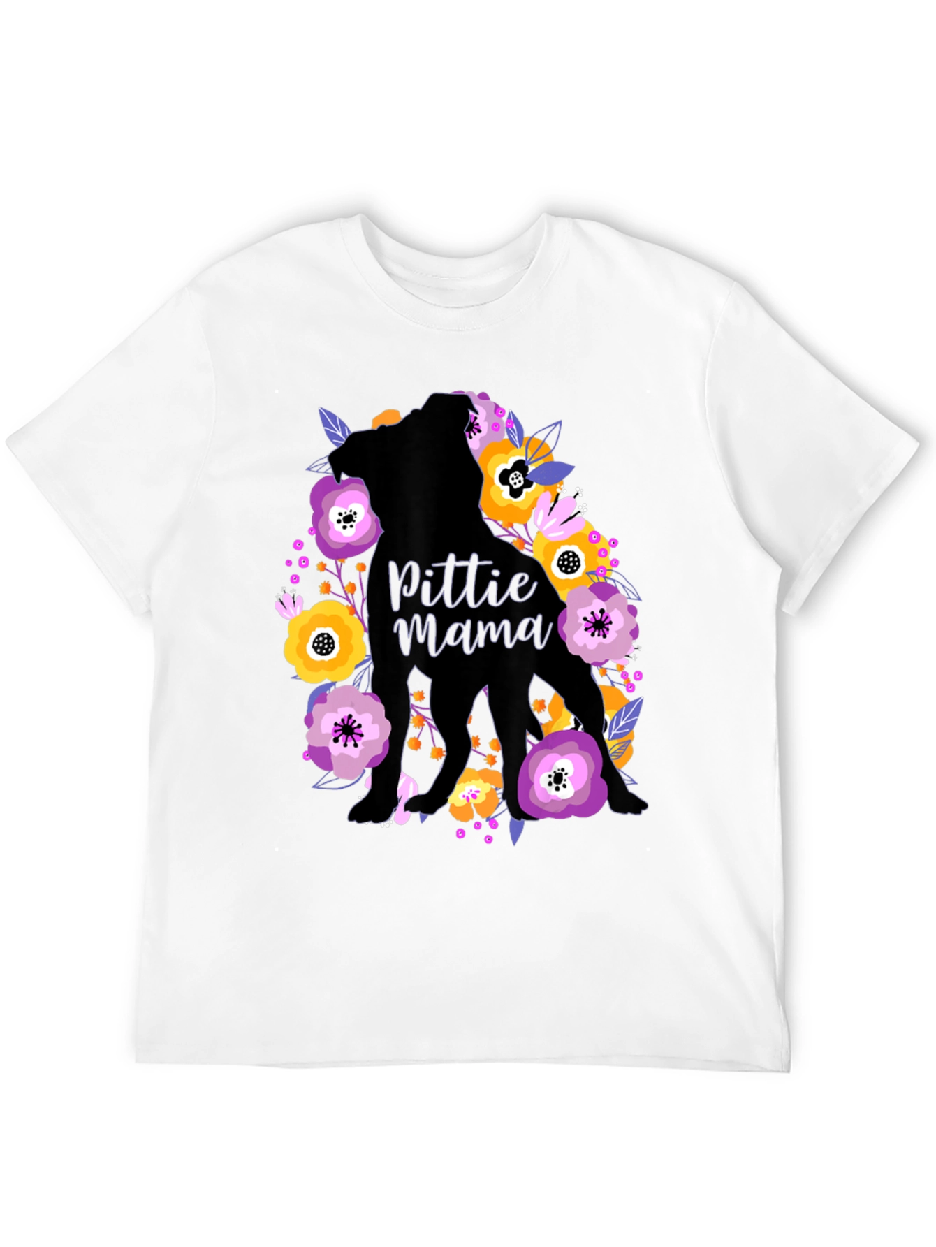 Pittie Mama Floral T-Shirt - Dog Lover Gift