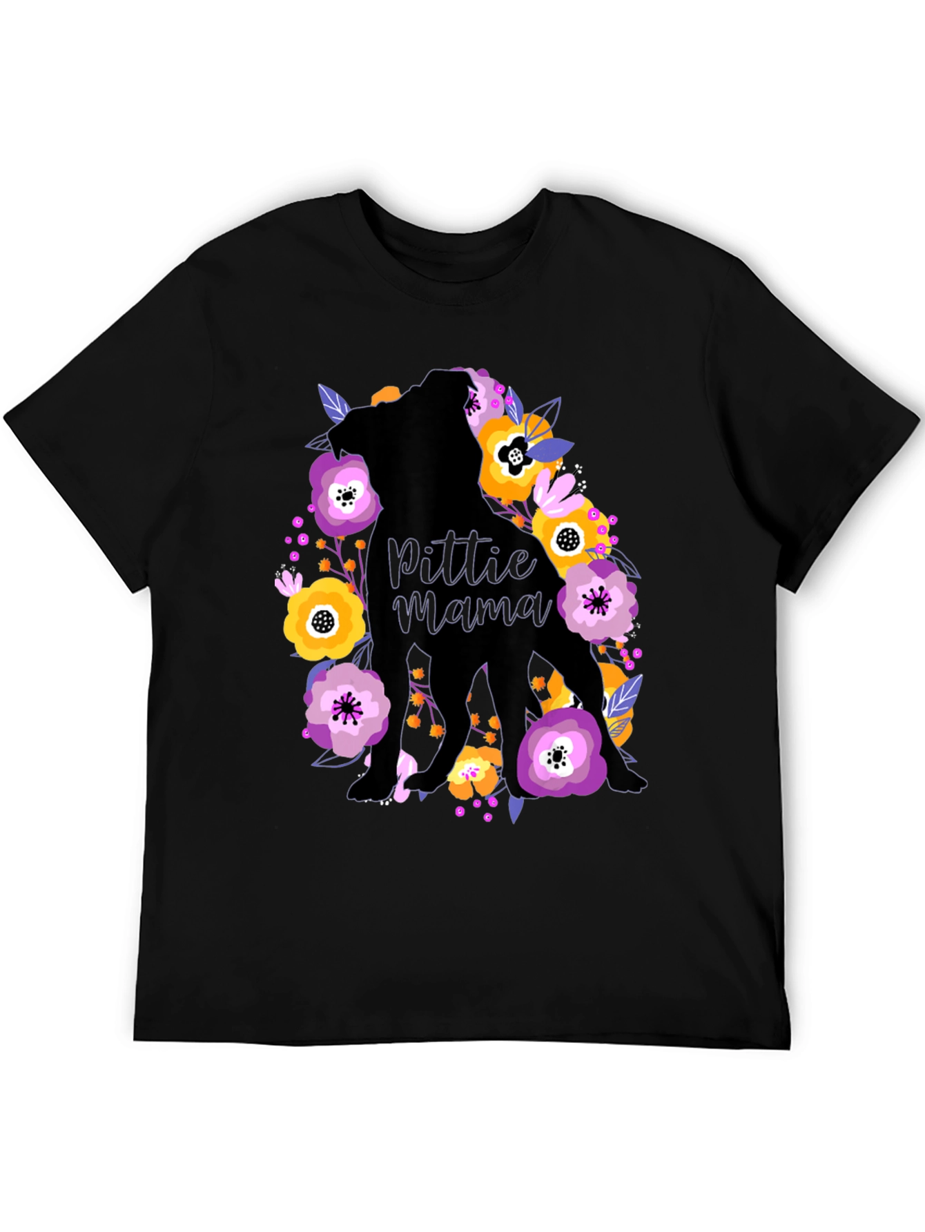 Pittie Mama Floral T-Shirt - Dog Lover Gift