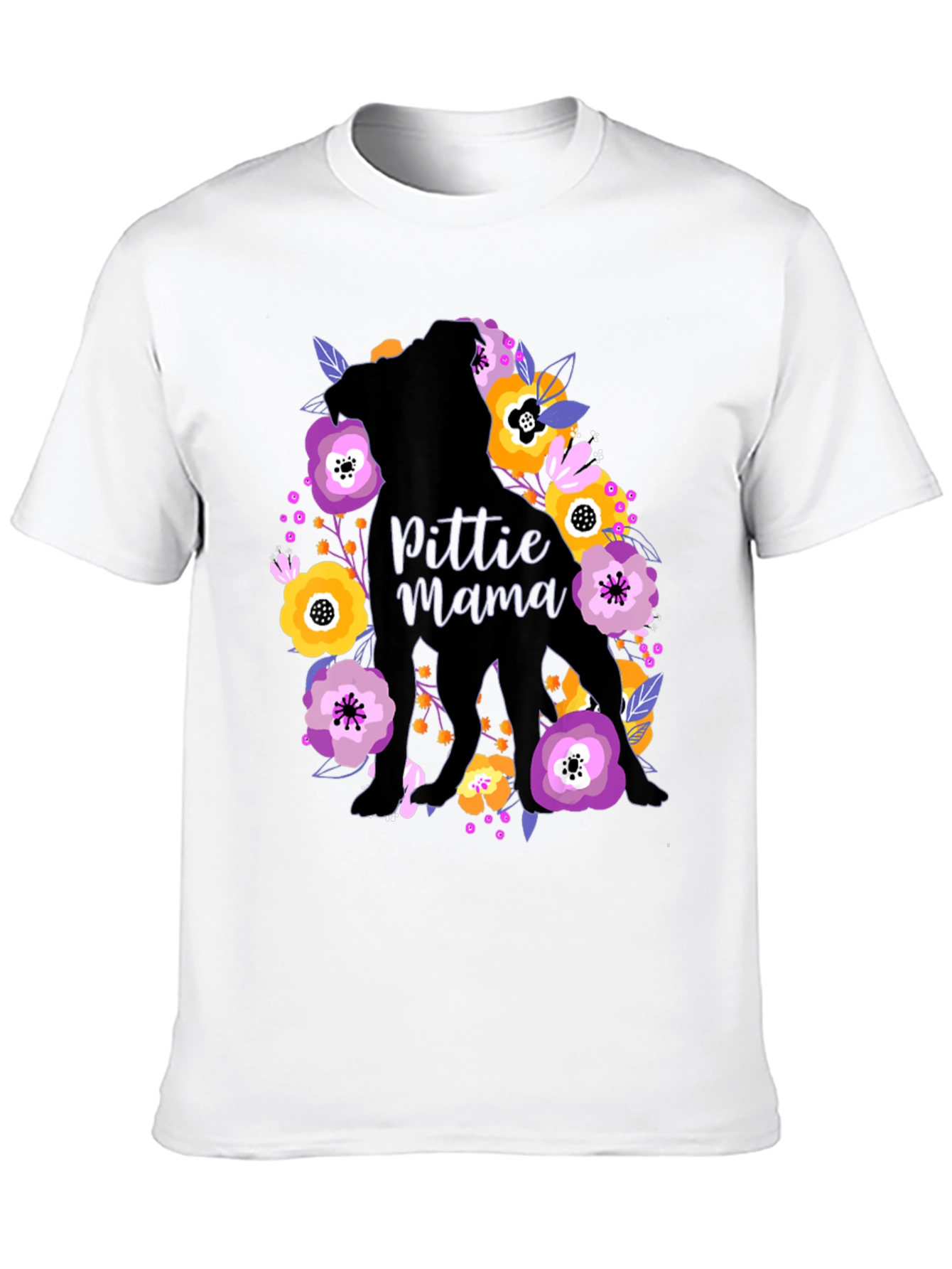Pittie Mama Floral T-Shirt - Dog Lover Gift