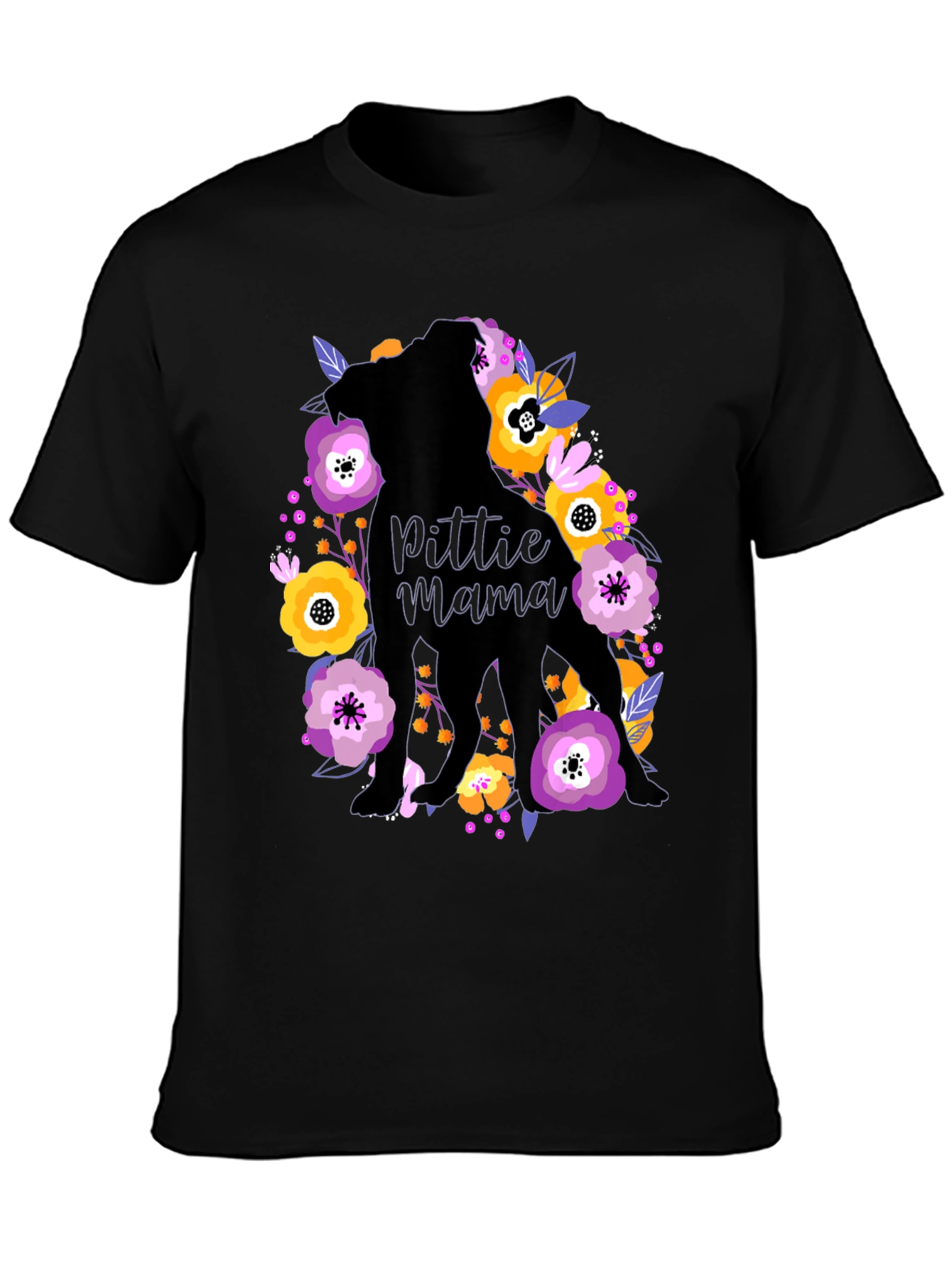 Pittie Mama Floral T-Shirt - Dog Lover Gift