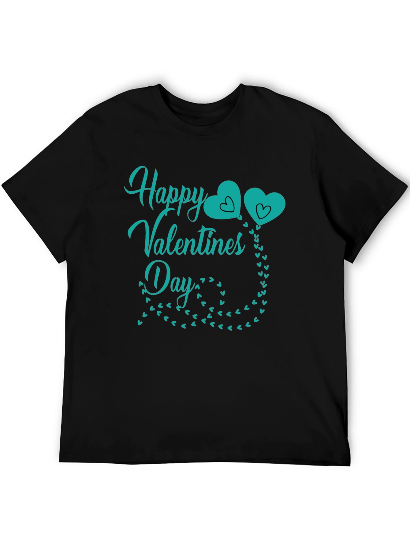 Happy Valentines Day Black Graphic Tee