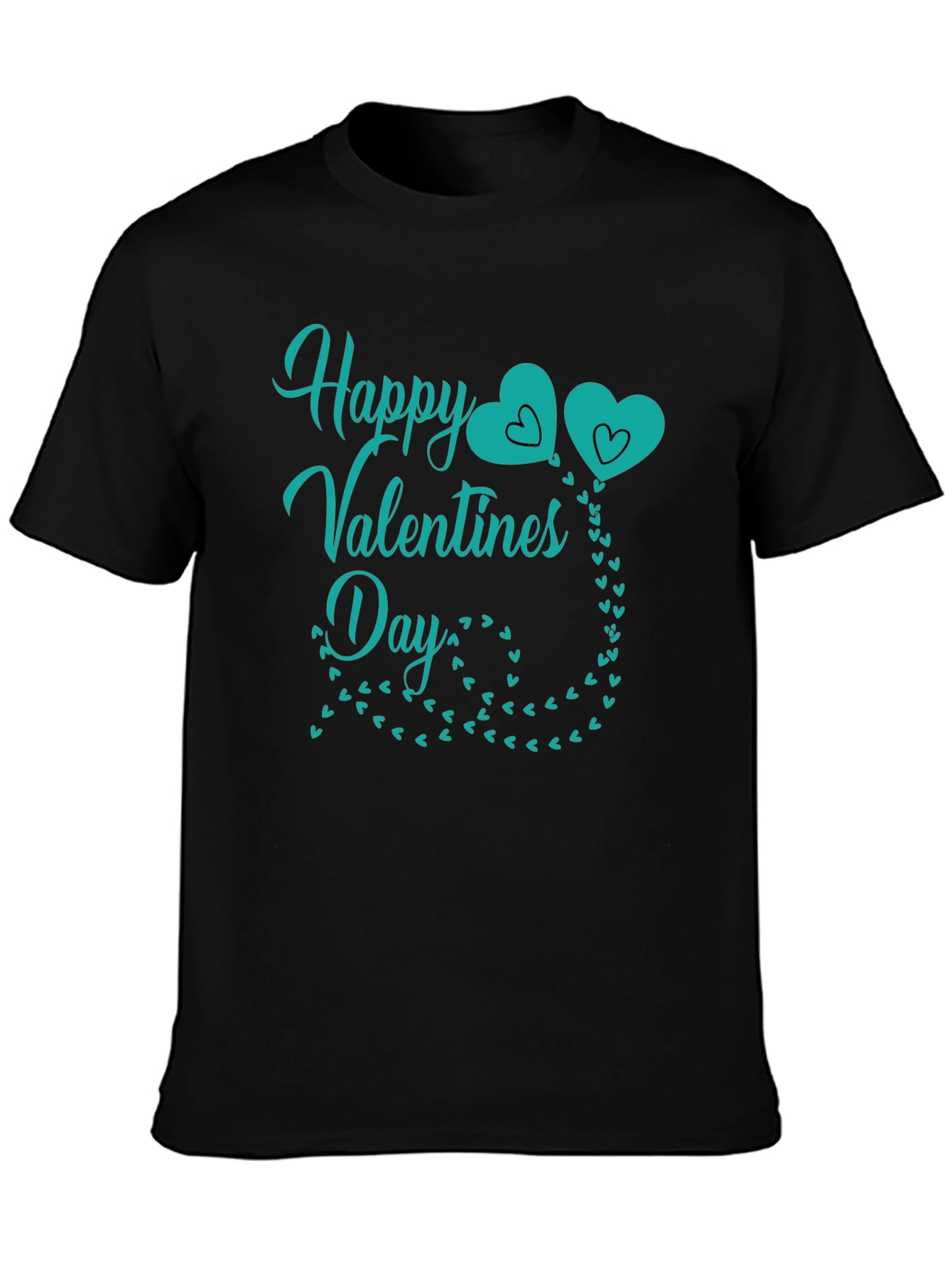 Happy Valentines Day Black Graphic Tee