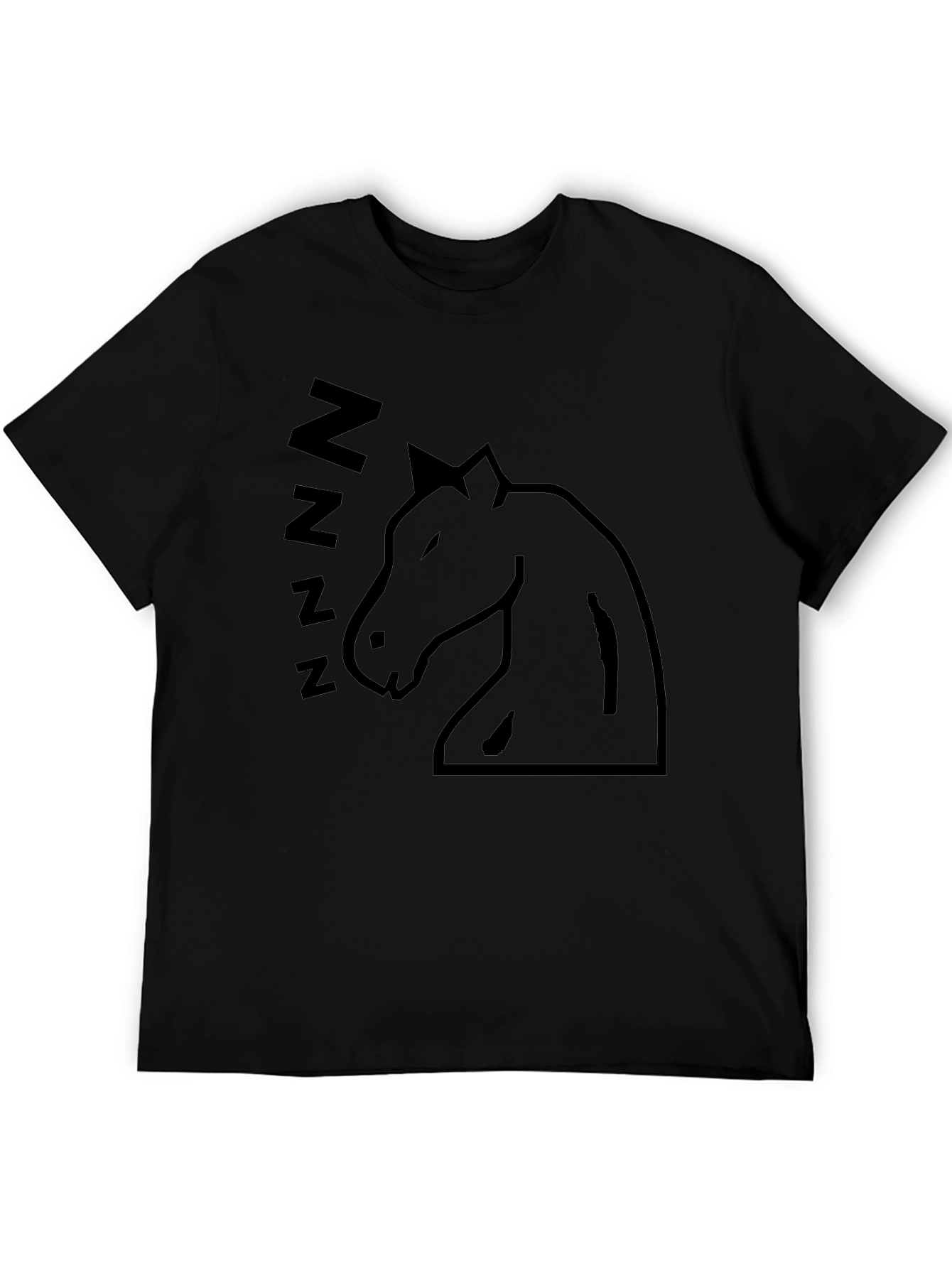 Sleeping Horse Graphic T-Shirt - Black