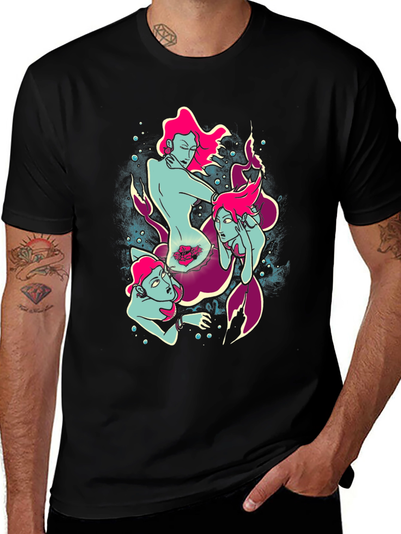 Mermaid Graphic Tee - Unique Sea Siren Design