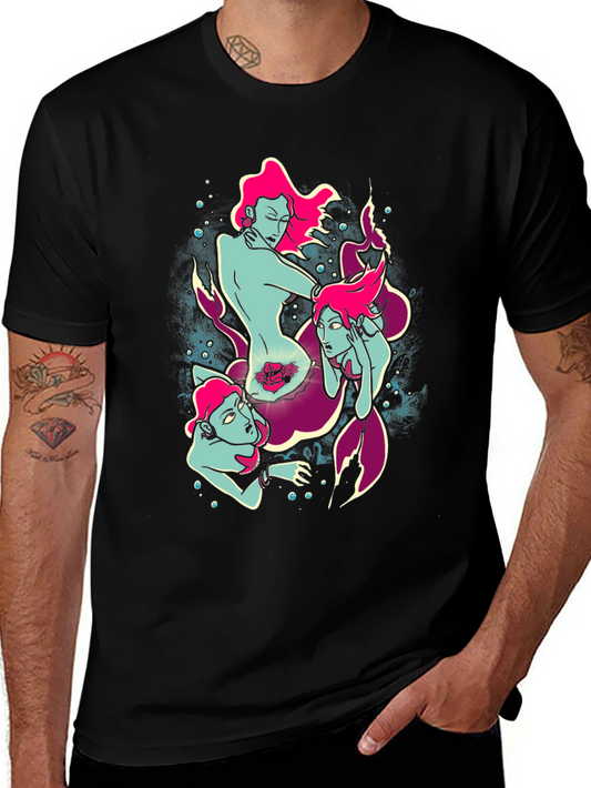 Mermaid Graphic Tee - Unique Sea Siren Design