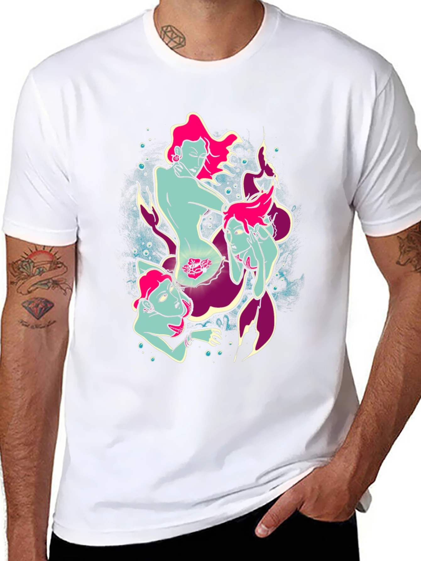 Mermaid Graphic Tee - Unique Sea Siren Design