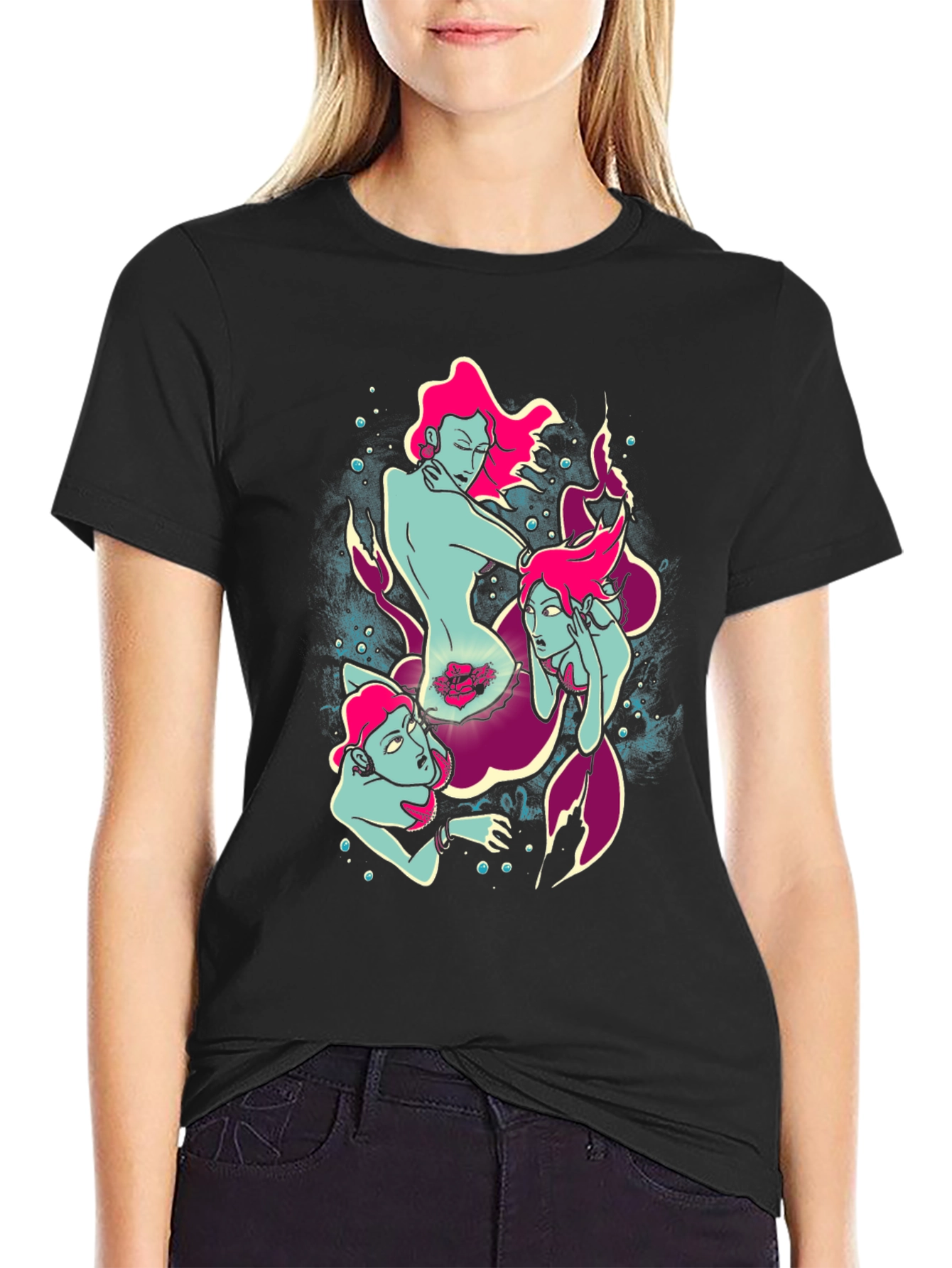 Mermaid Graphic Tee - Unique Sea Siren Design