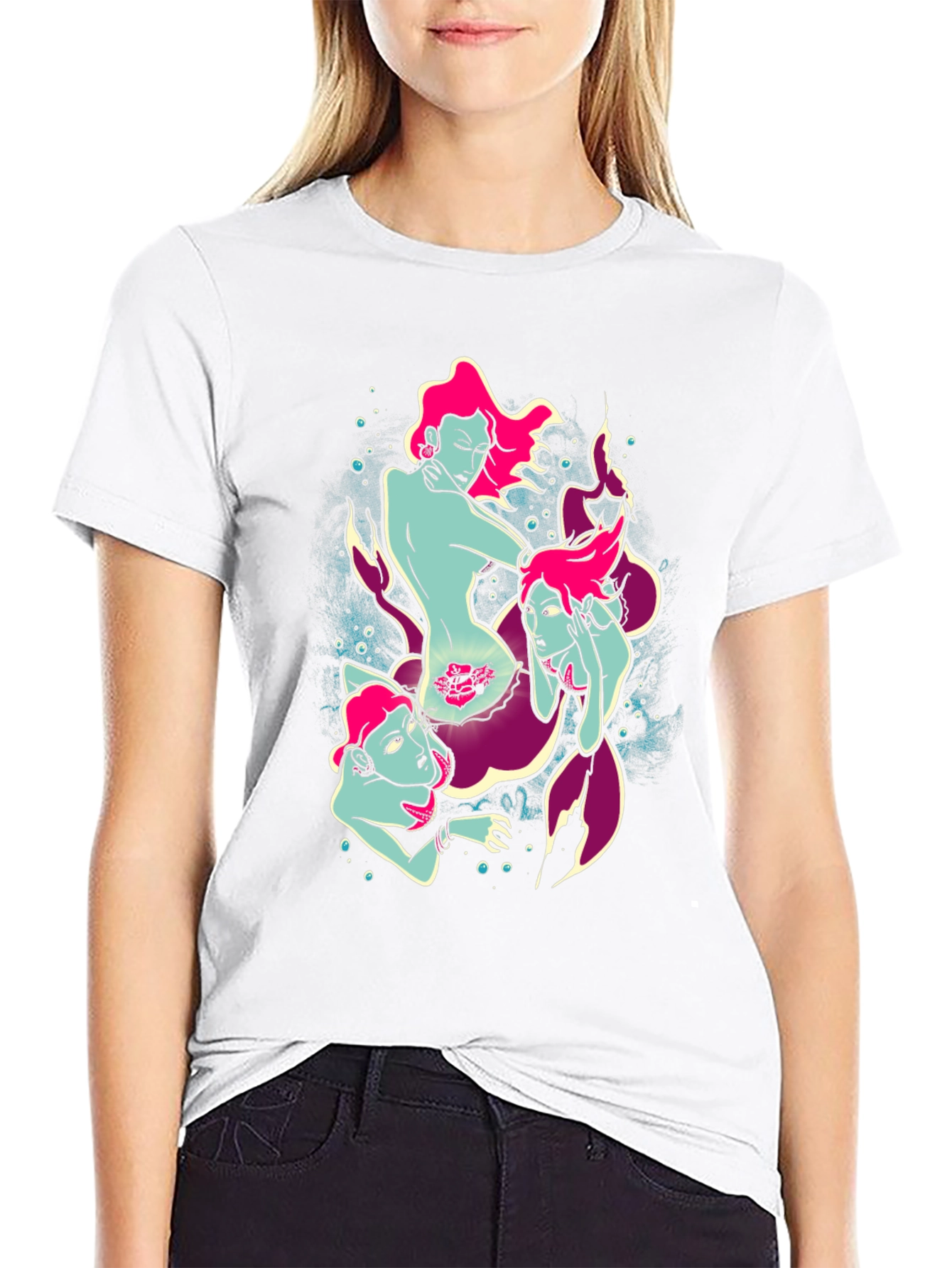 Mermaid Graphic Tee - Unique Sea Siren Design